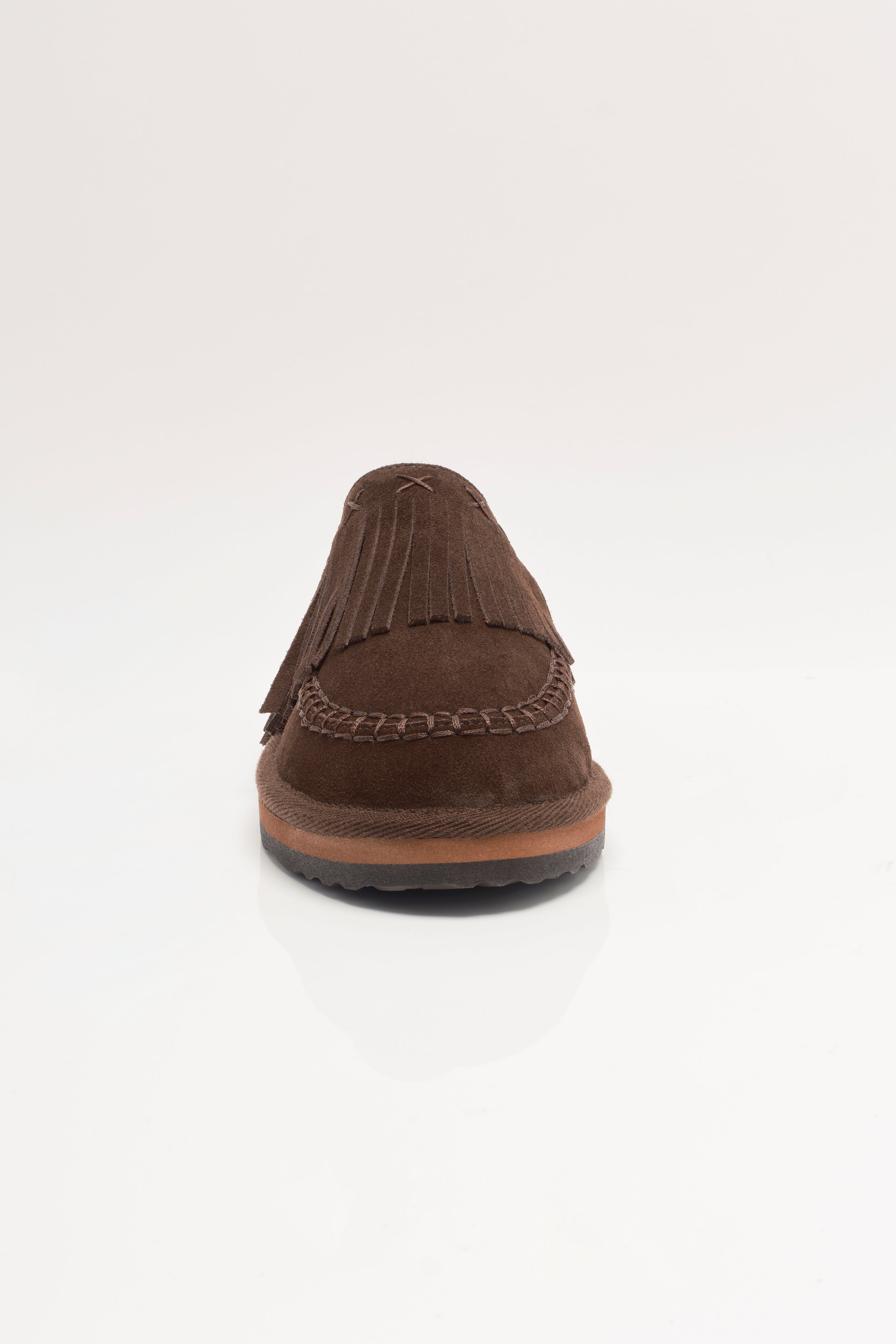 Free People - Fallon Fringe Mules - Chocolate Suede
