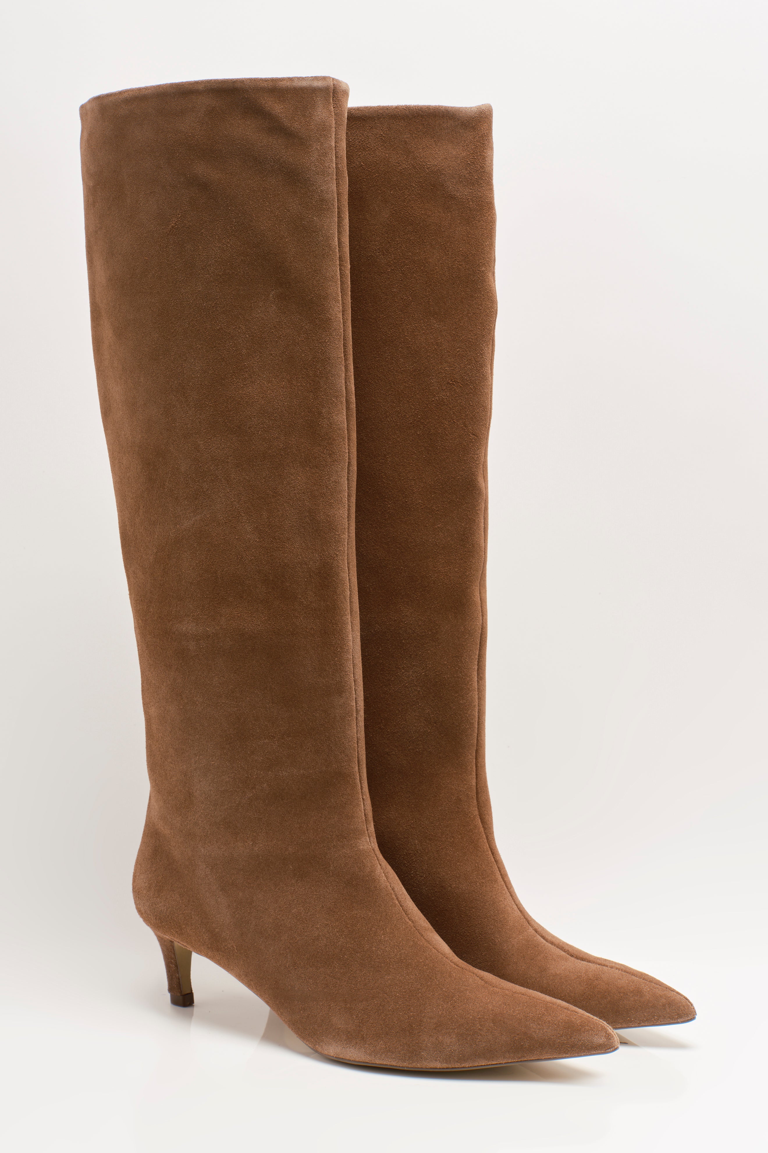 Free People - Kiki Kitten Heel Boot - Tan Suede