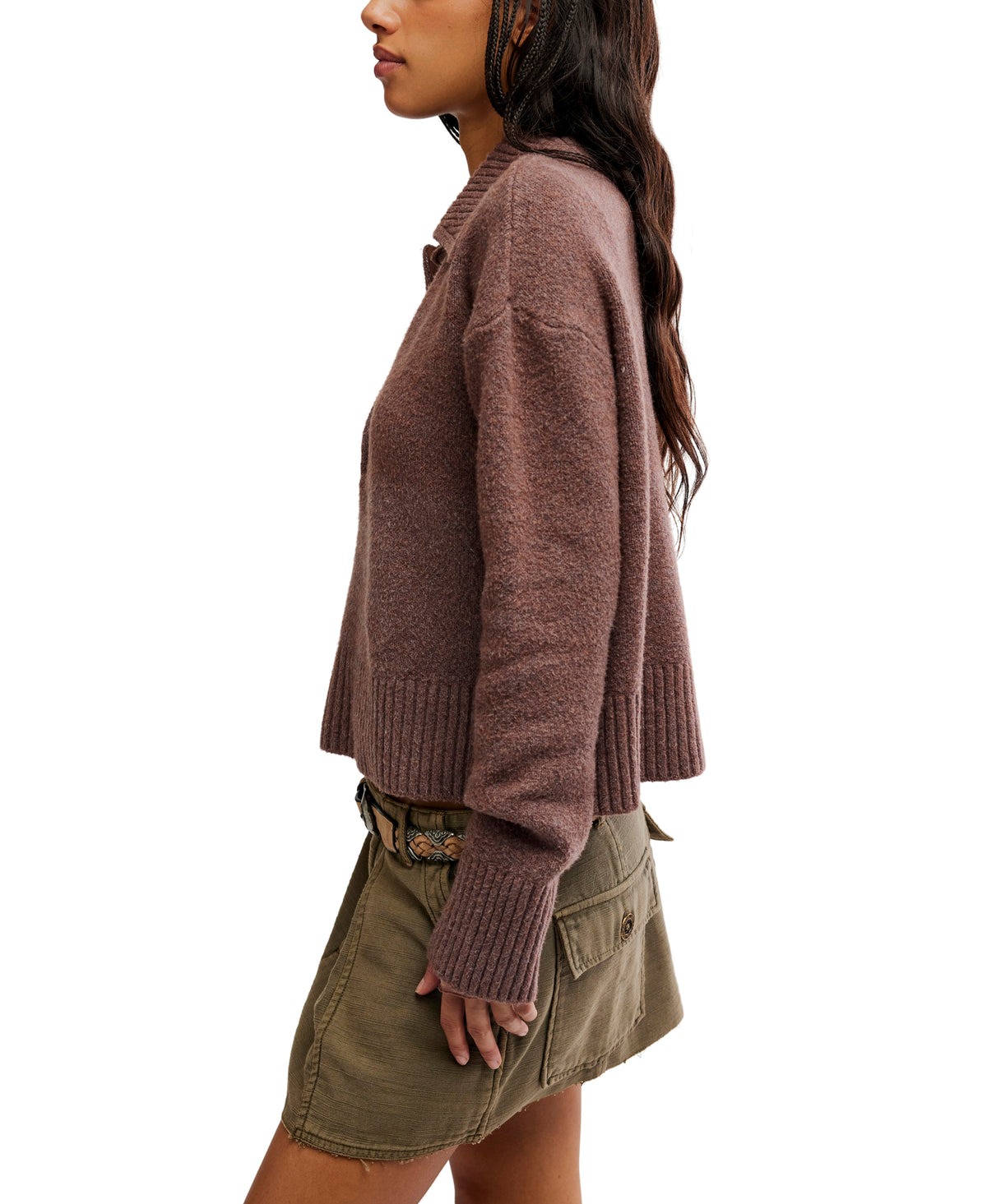 Free People Trading Up Polo - Enchanted Oak Melange