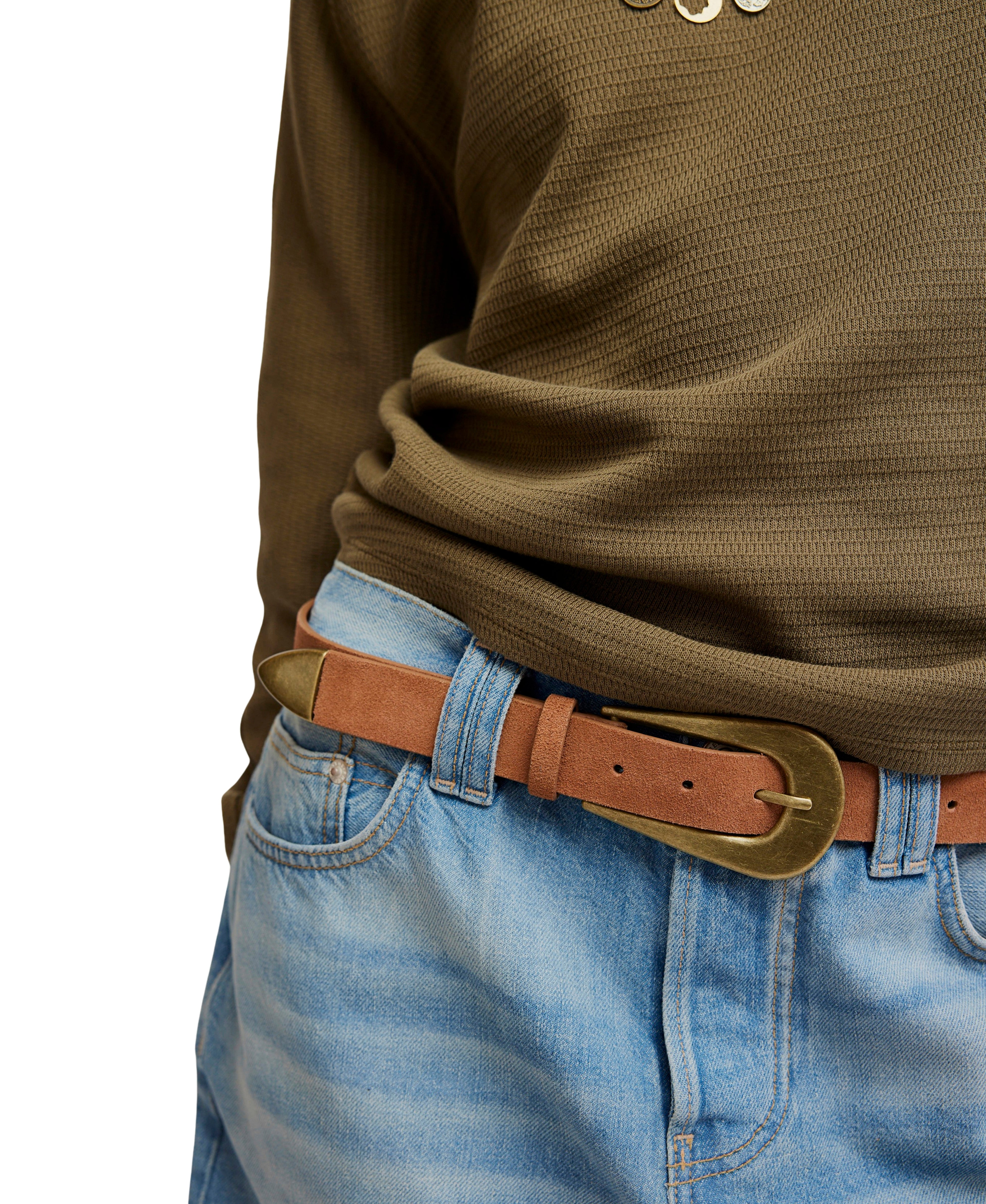 Free People - Cannon Suede Belt - Cognac
