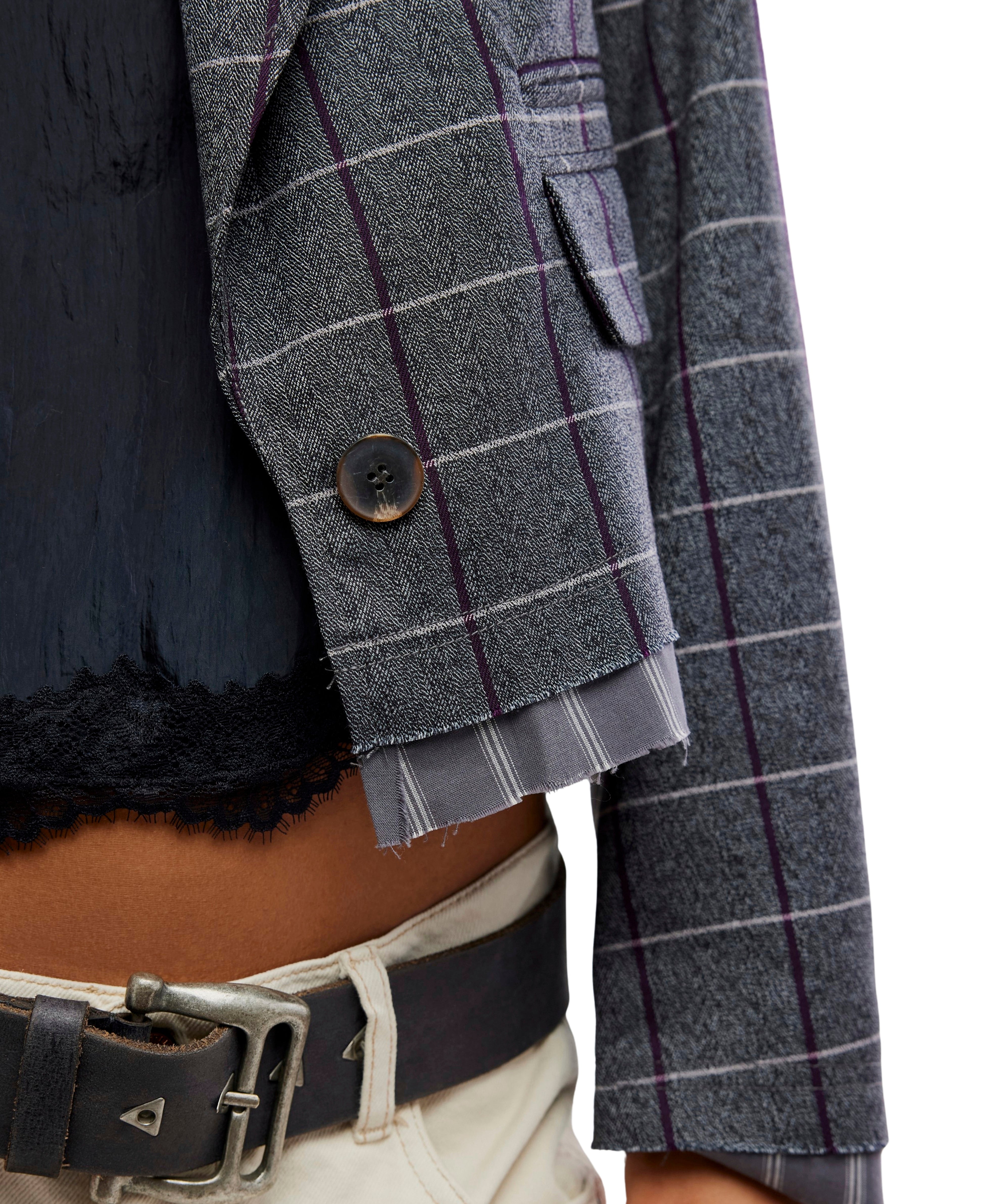 Free People Academia Blazer - Charcoal Combo
