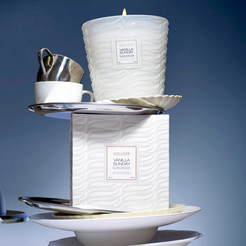 Voluspa 3 Wick Hearth Candle - Vanilla Sunday