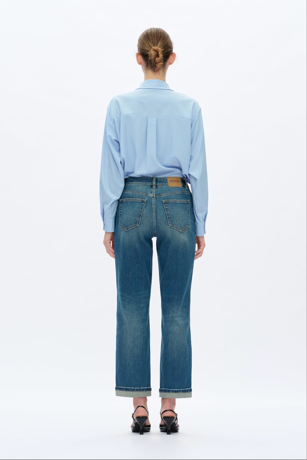 Mid Rise Straight Leg Jeans - Retro Medium Blue