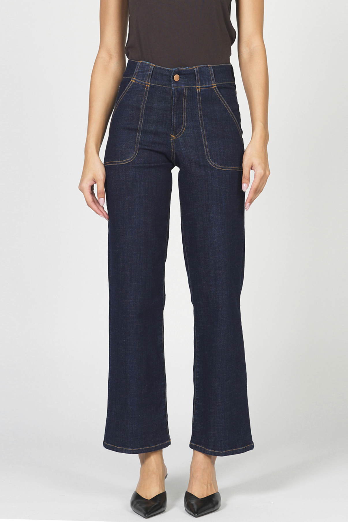 Holly High Rise Denim Jeans - Rinse Wash