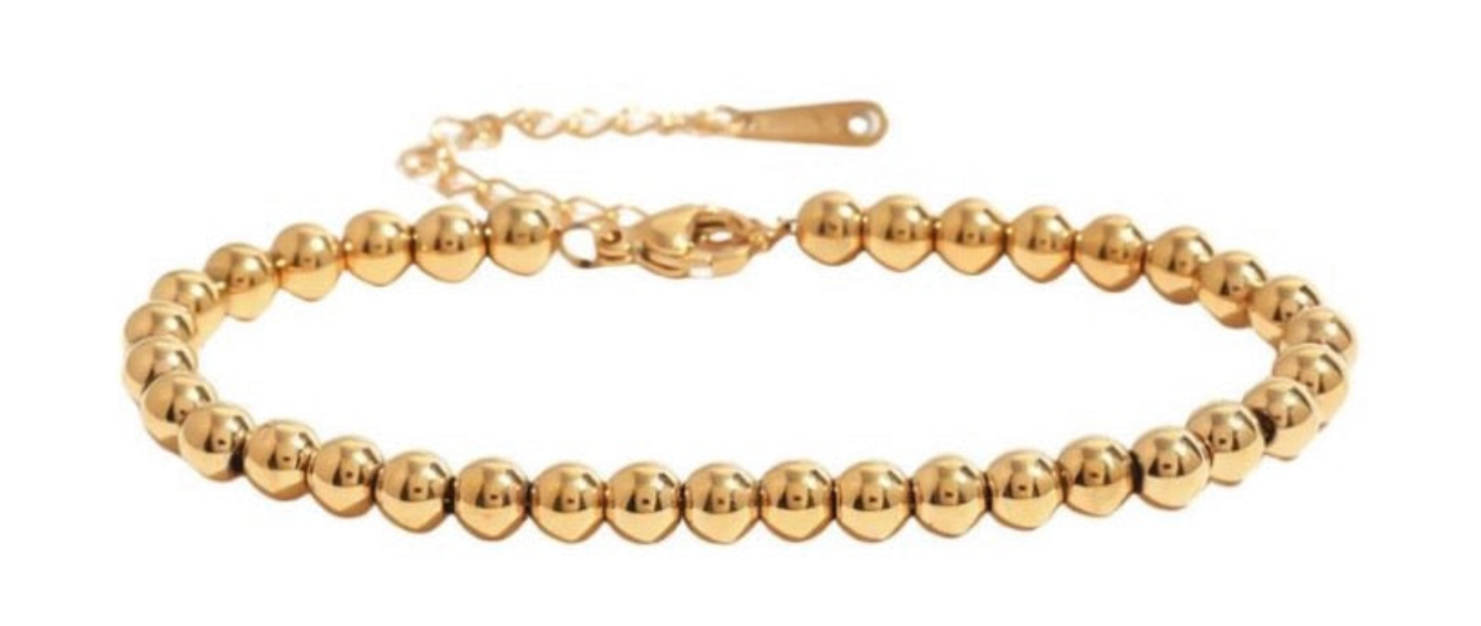 18K Gold Beaded Ball Bracelet
