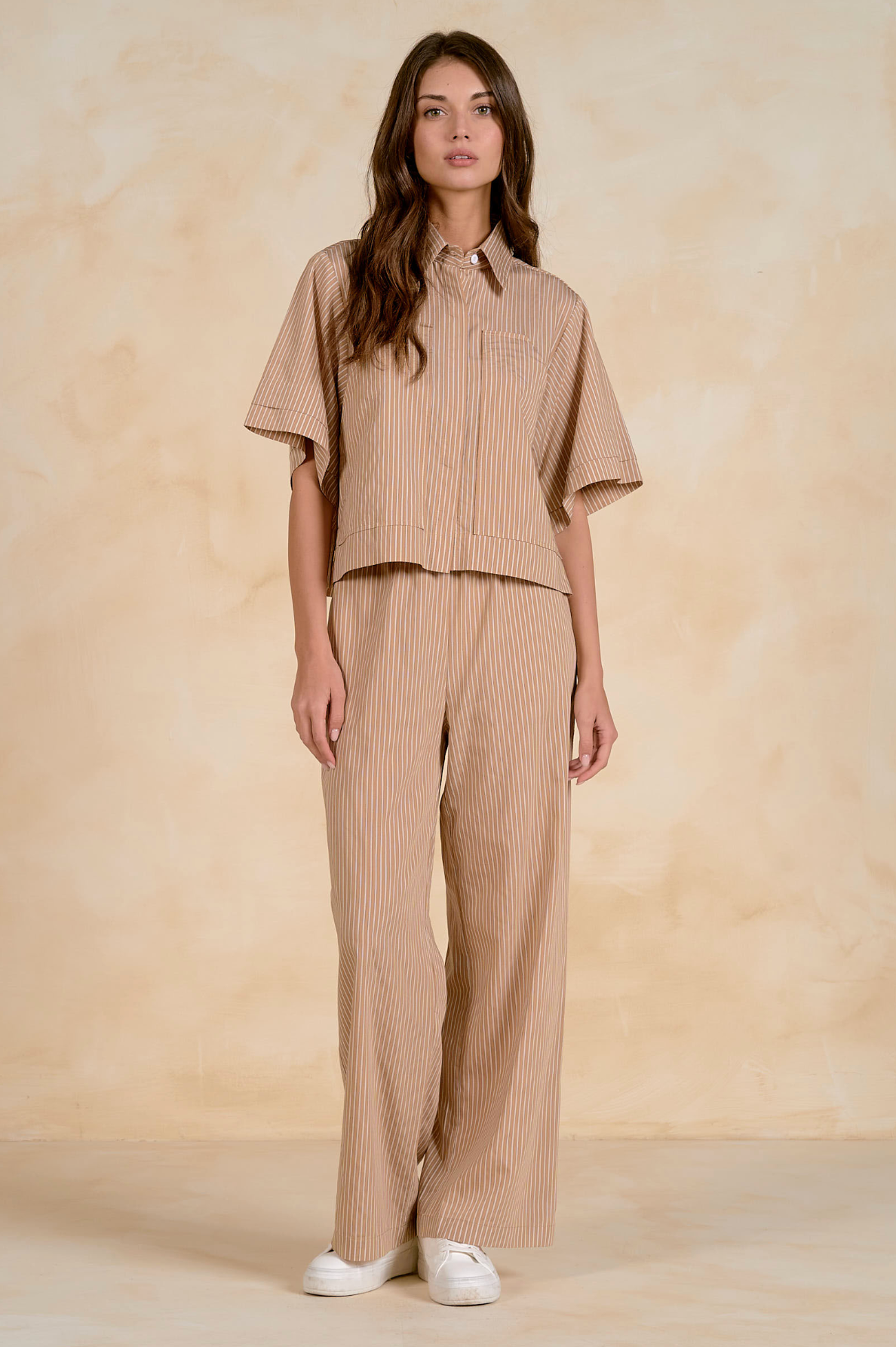 Pinstripe Trouser Pants - Brown
