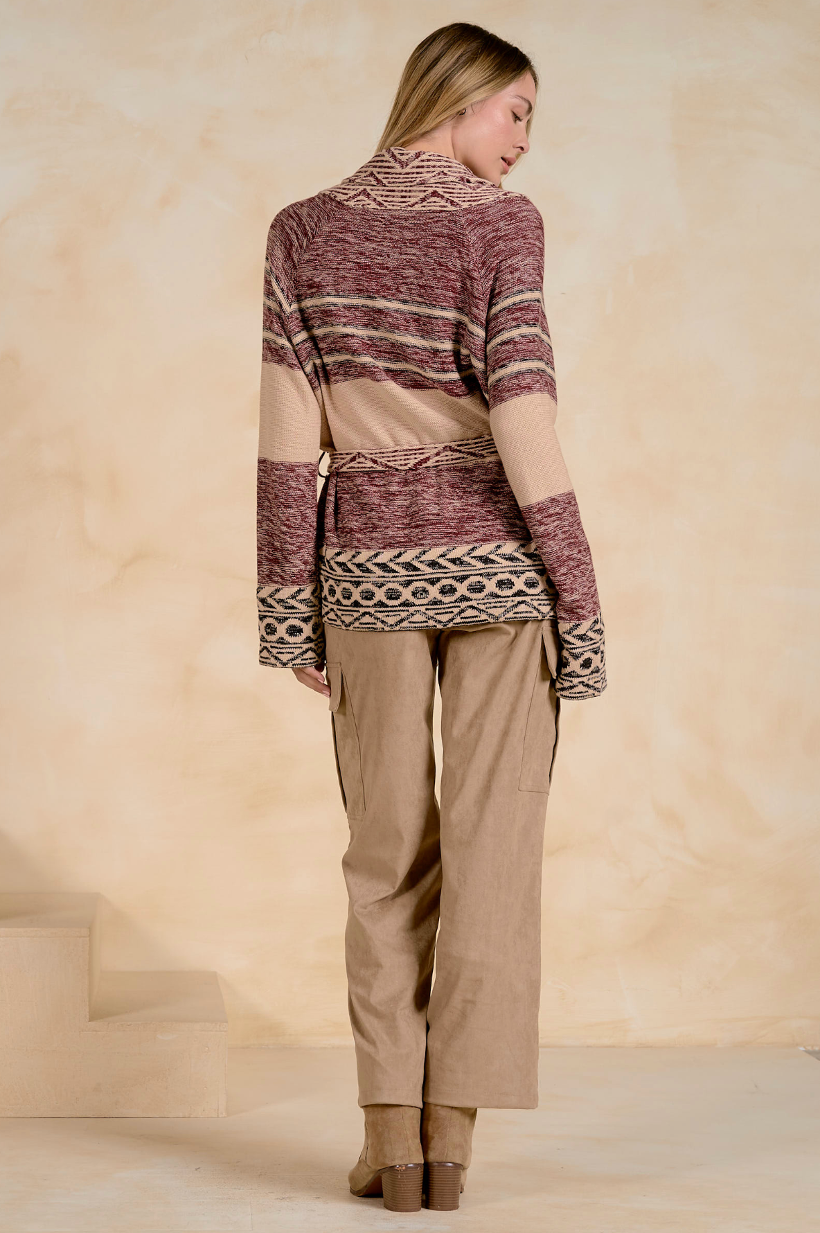 Chloe Wrap Sweater - Burgundy