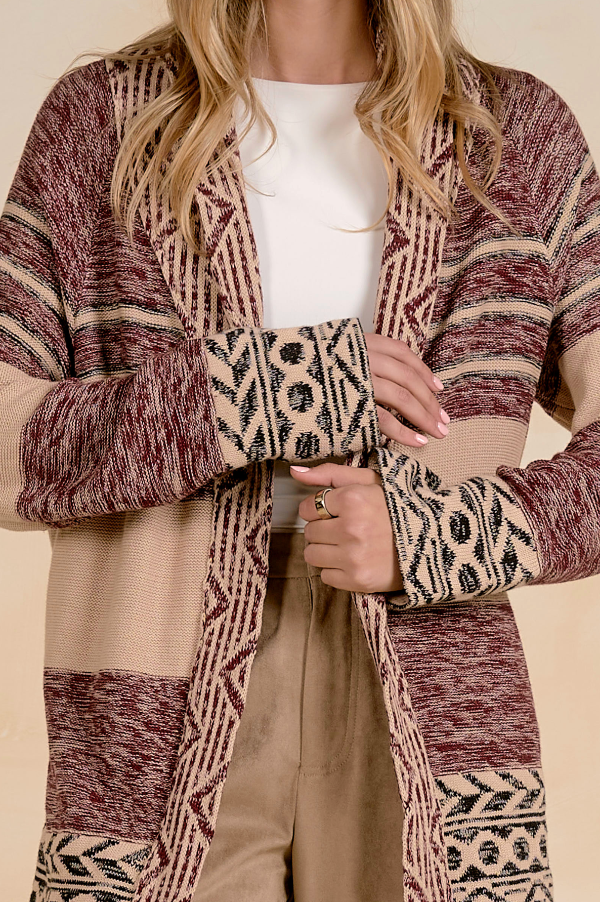 Chloe Wrap Sweater - Burgundy