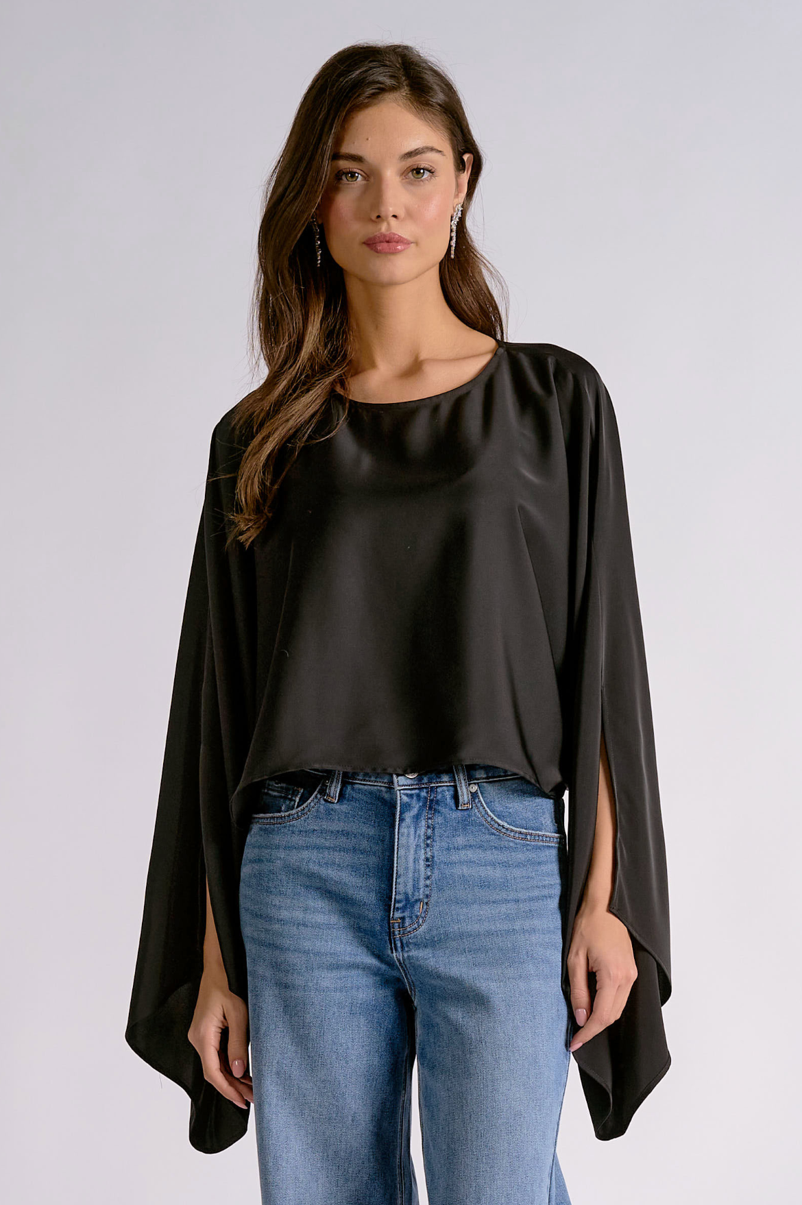 Ria Silky Blouse - Black
