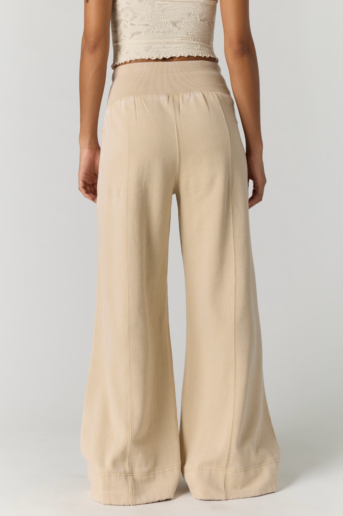 Free People - Slow It Down Wide Leg Sweatpants - Morning Oat