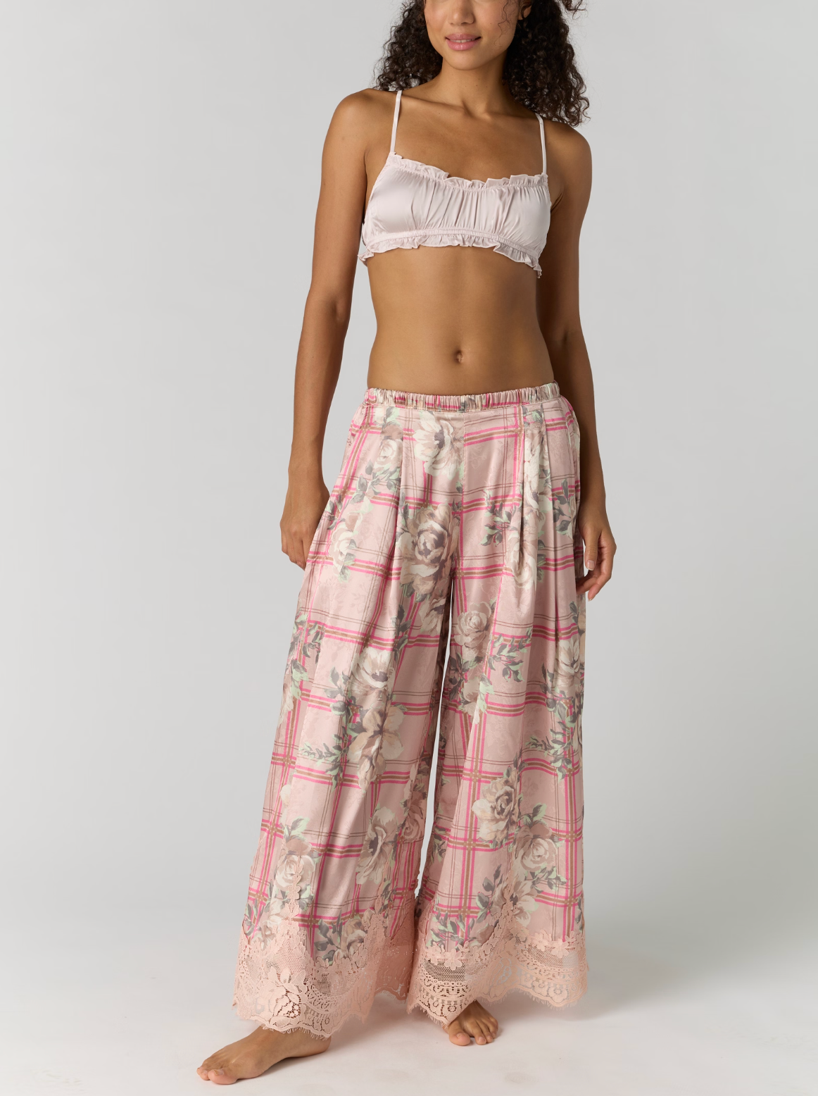 Free People - Midnight Magic Pant - Pink Plaid Combo