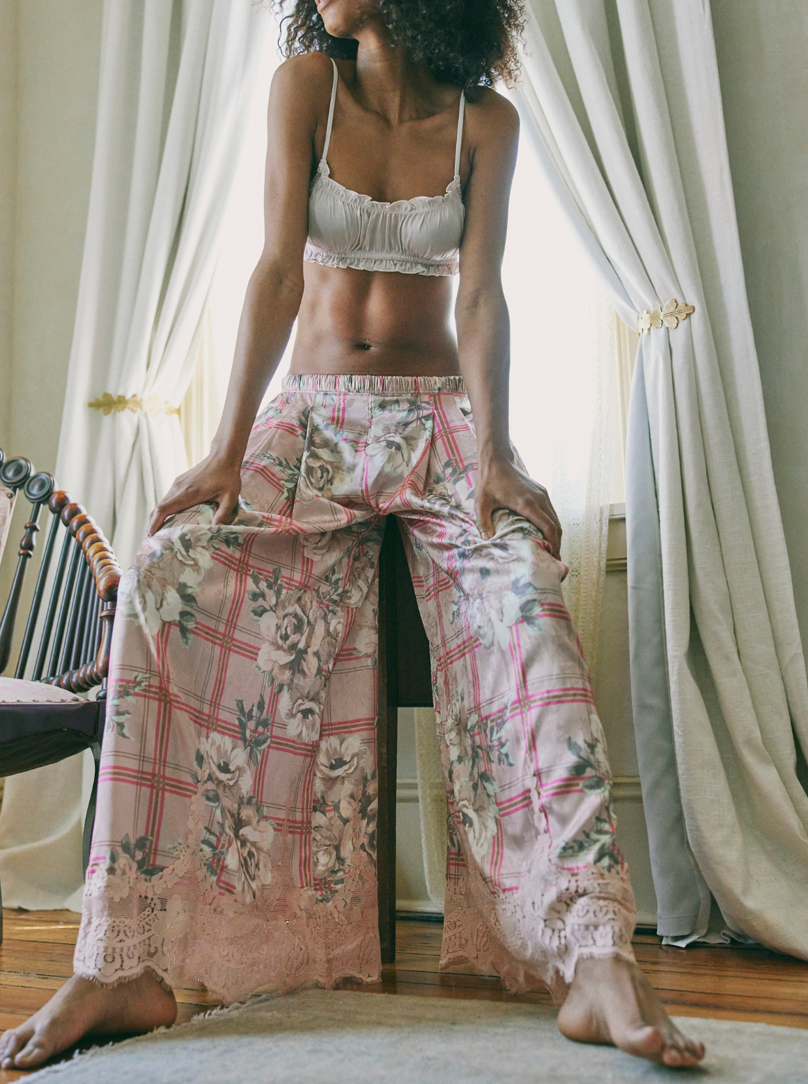 Free People - Midnight Magic Pant - Pink Plaid Combo