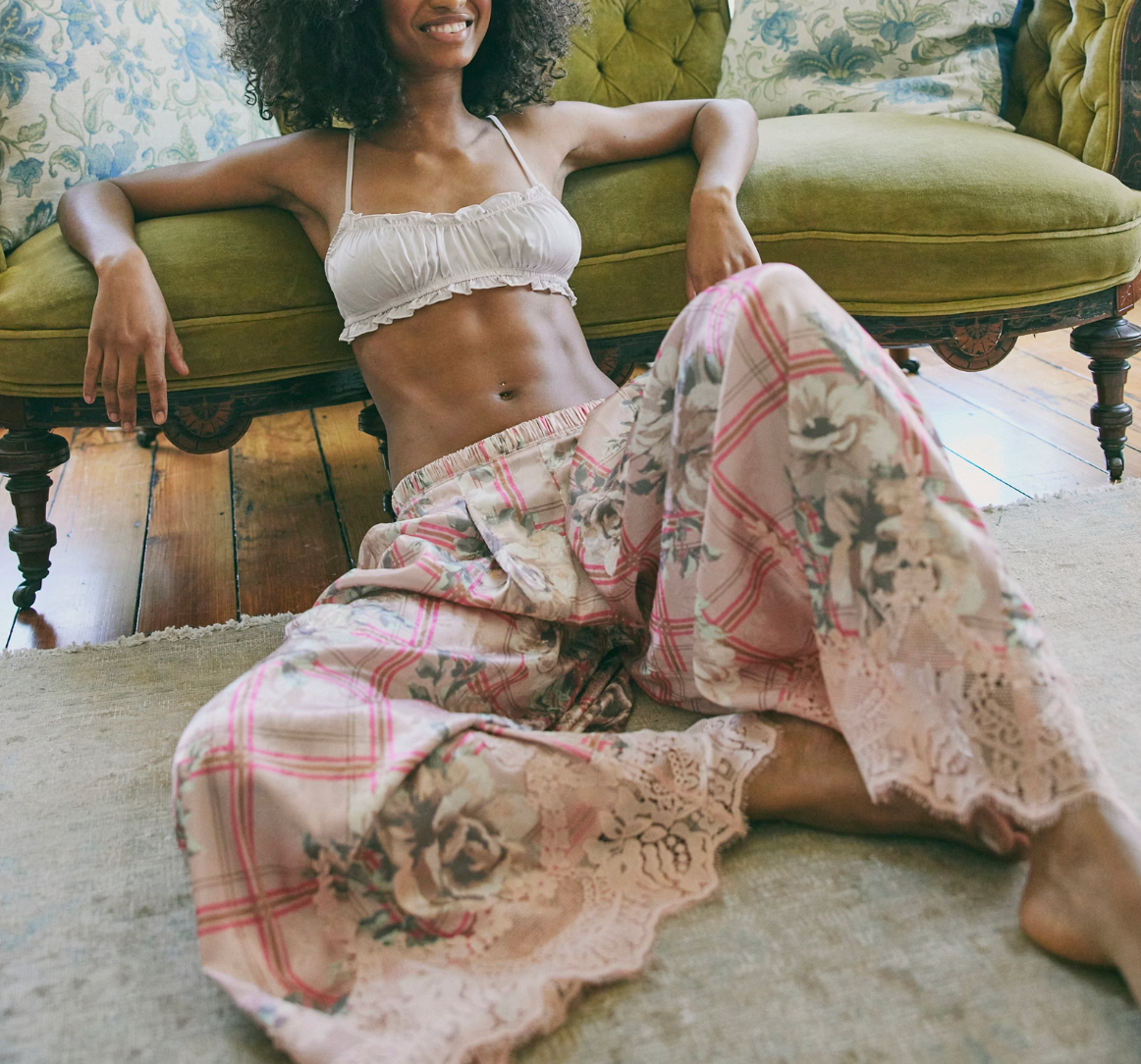 Free People - Midnight Magic Pant - Pink Plaid Combo