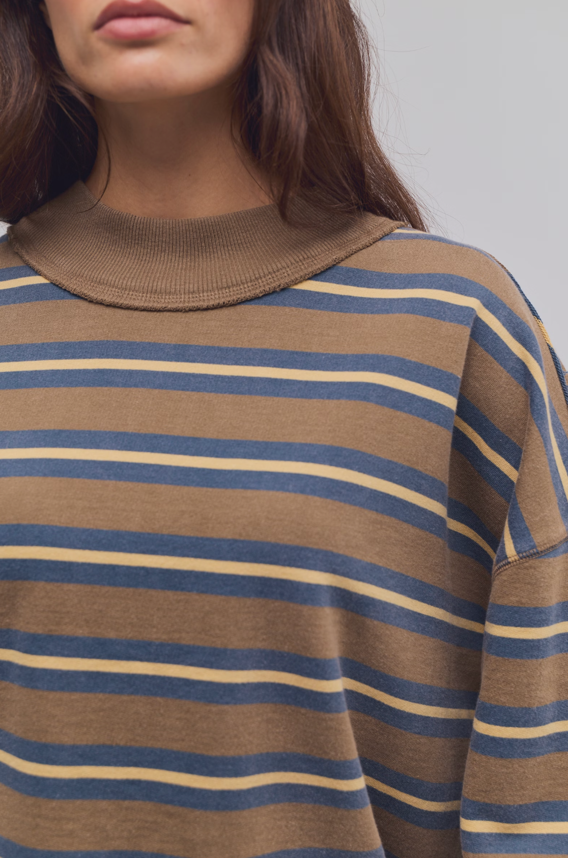 Free People - Palm Spring Striped Sweatshirt - Army Combo