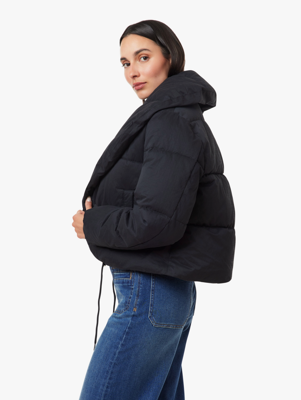 Habitual - Cropped Puffer Jacket - Black