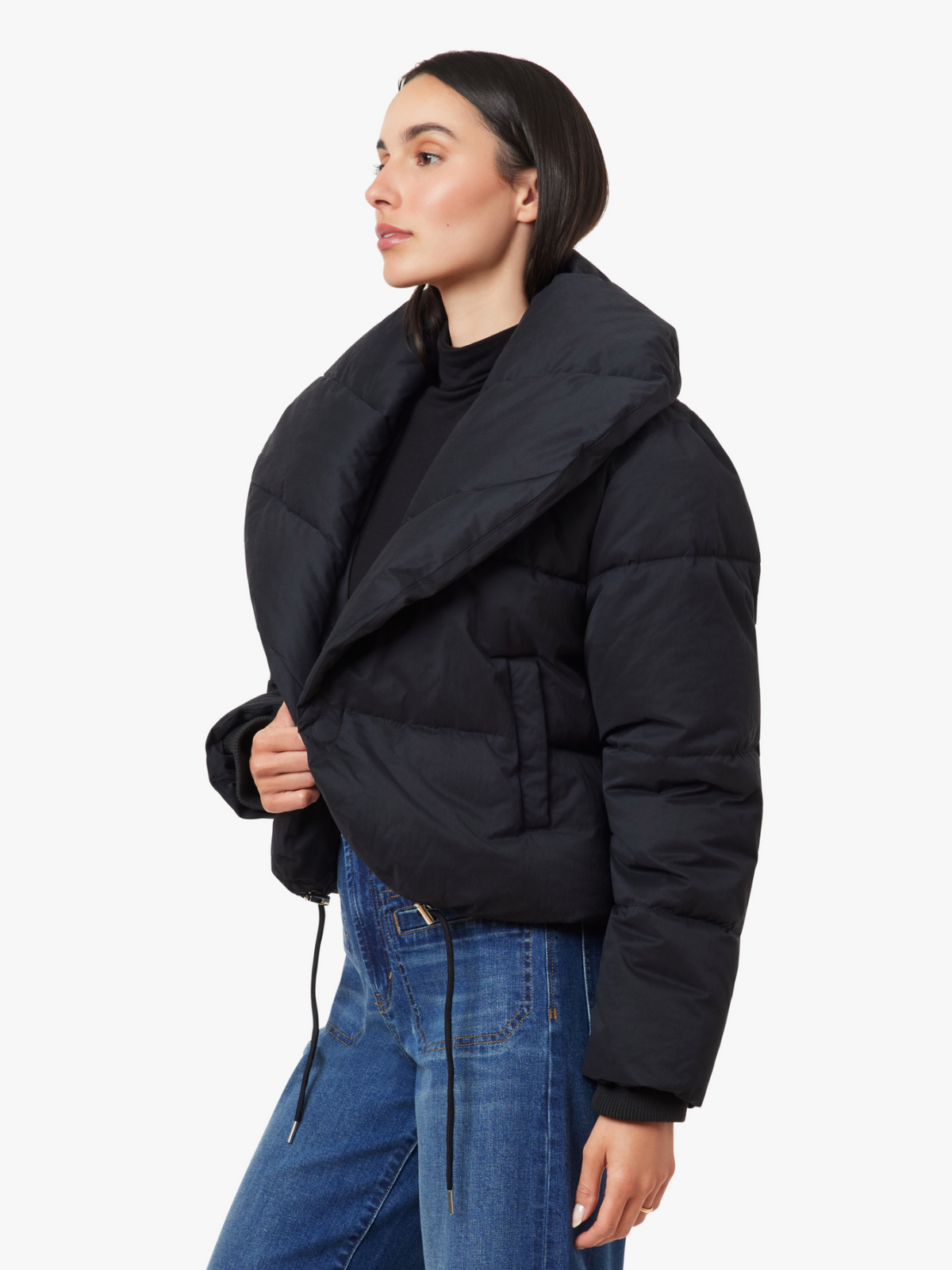 Habitual - Cropped Puffer Jacket - Black