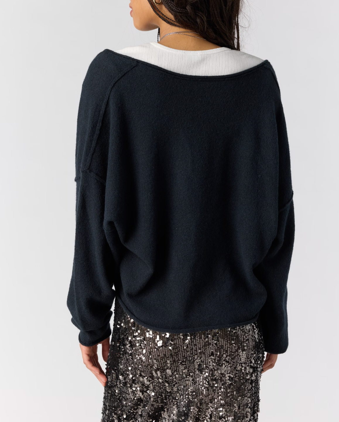 Free People - See Me V-neck Pullover - Black