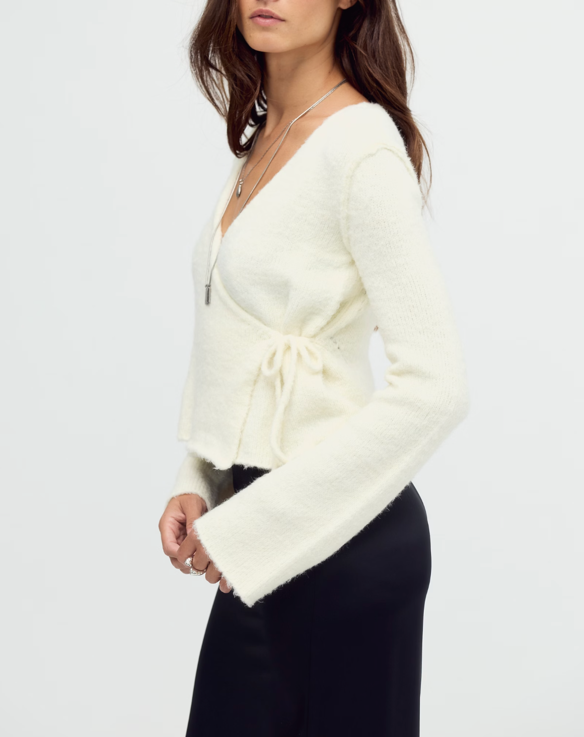 Free People - Snowfall Wrapped Sweater - Snow Mint Combo