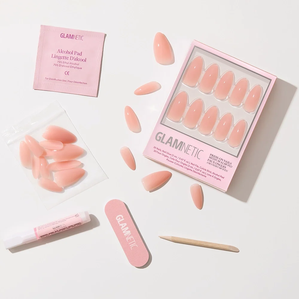 Glamnetic - Press-on Nails Medium Almond - Sheer Pink