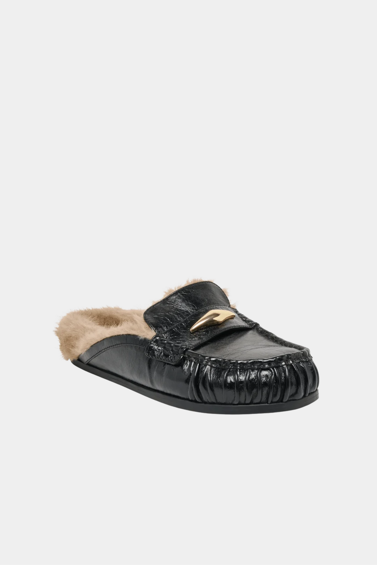 Dolce Vita Jodero Plush Flats - Black Leather