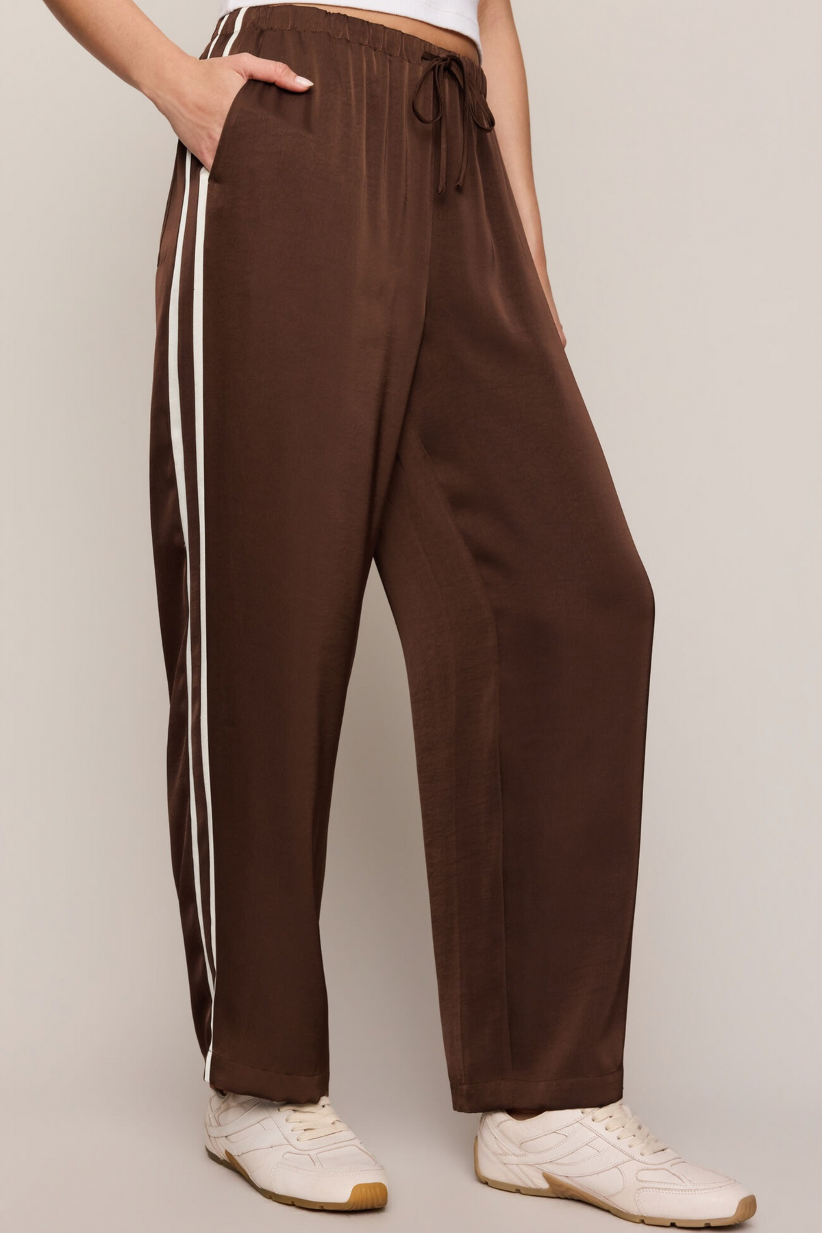 Z Supply - In Stride Satin Track Pant - Russet