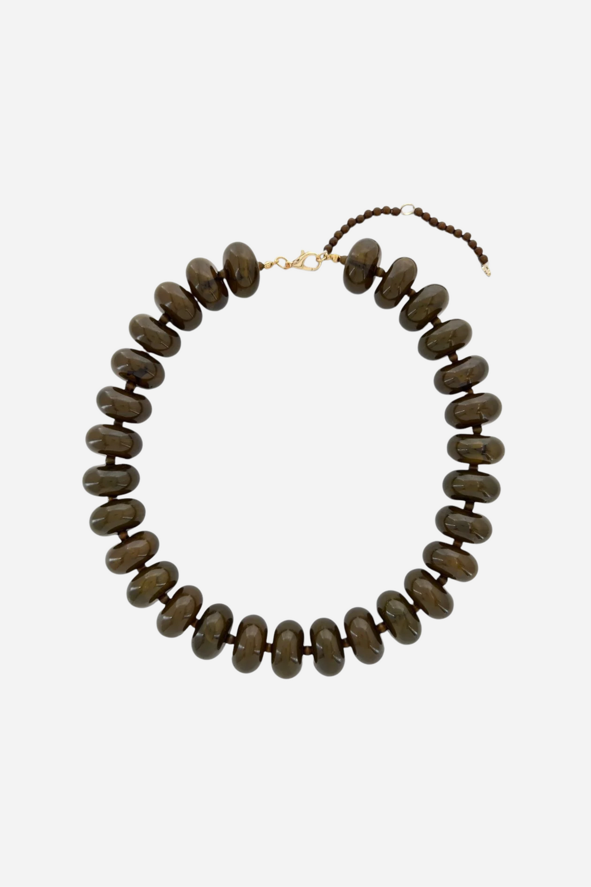 Rondelle Oversized Beaded Necklace — Chocolate Brown