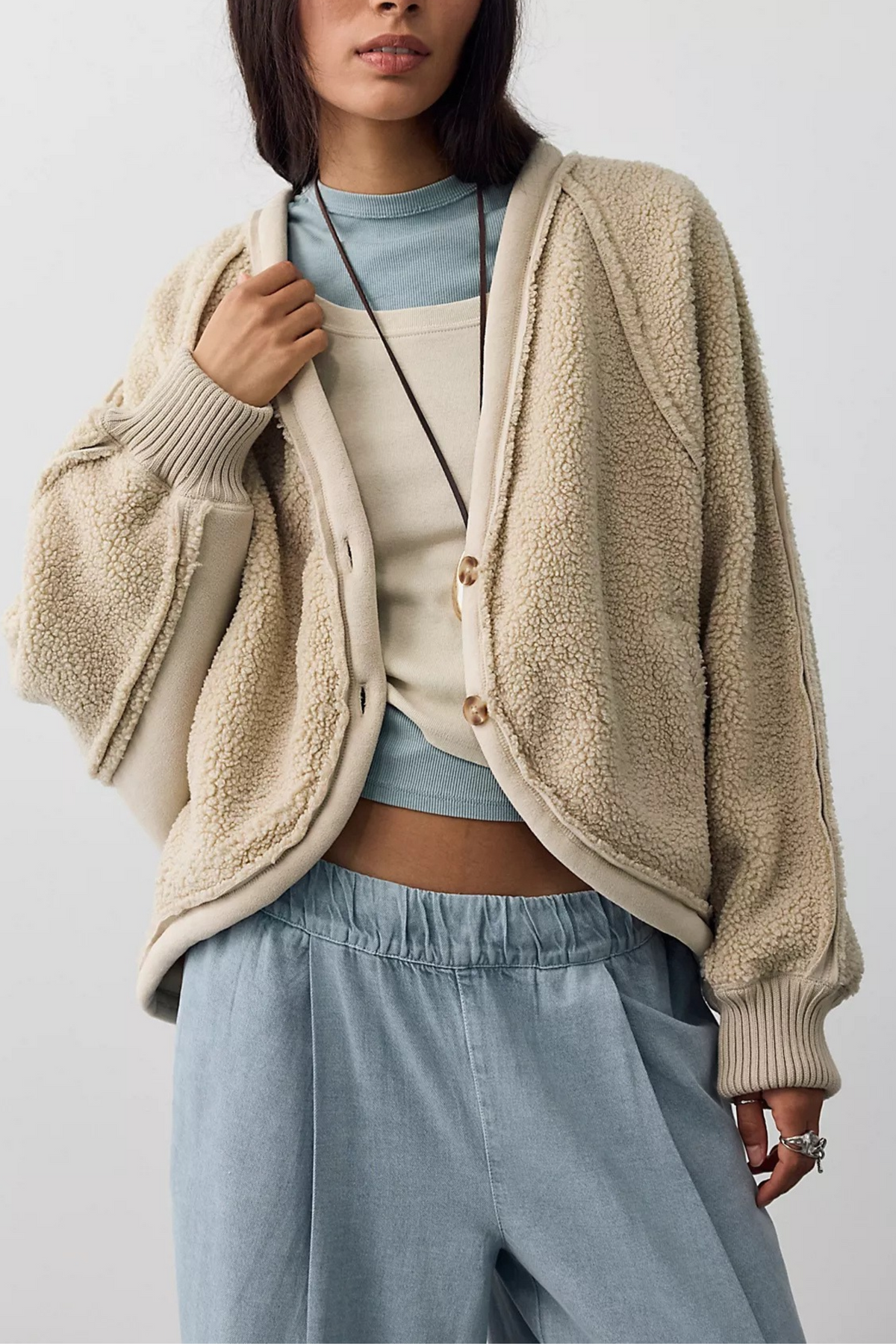 Free People - Cabin Hero Cardi - Morning Oat