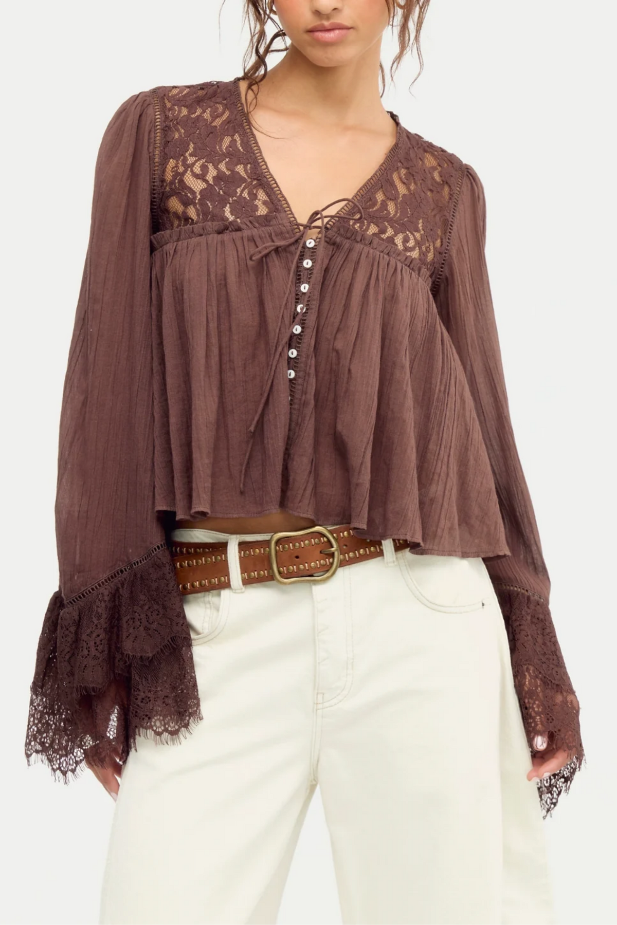 Free People - Ava Blouse - French Chocolate