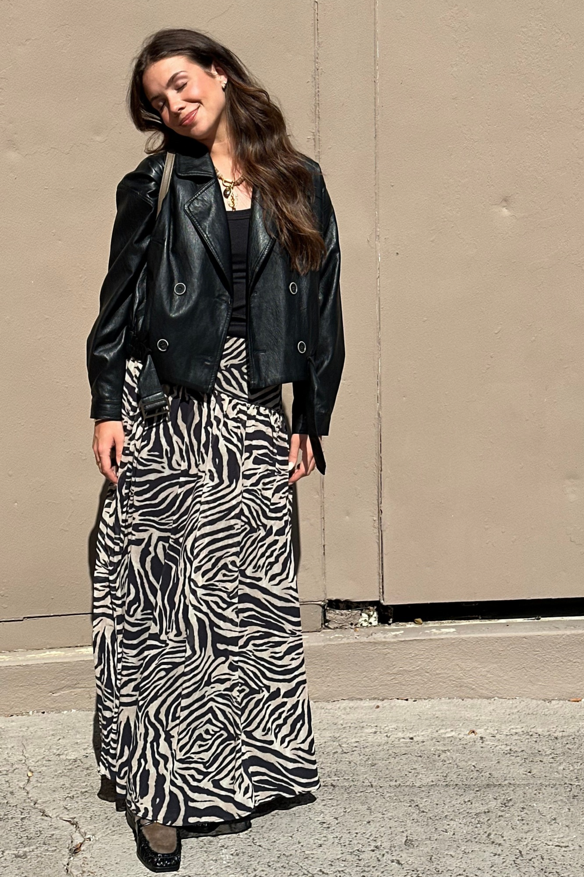 Zebra Maxi Skirt