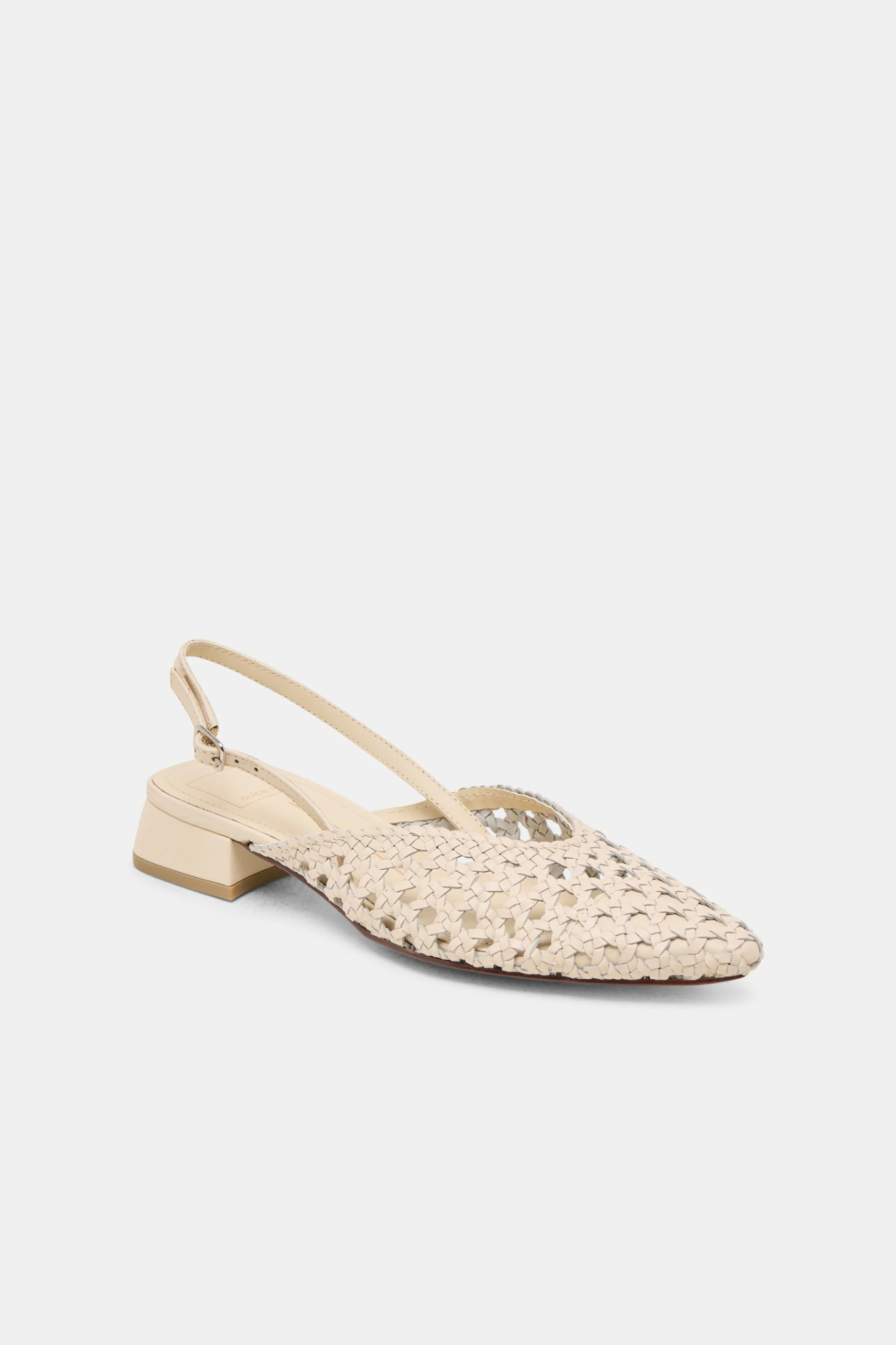 Dolce Vita Birdie Woven Flats - Off White Leather