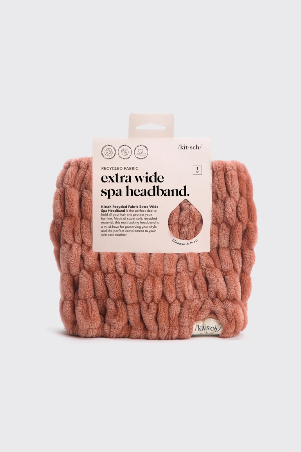 KITSCH Extra Wide Spa Headband - Dusty Rose