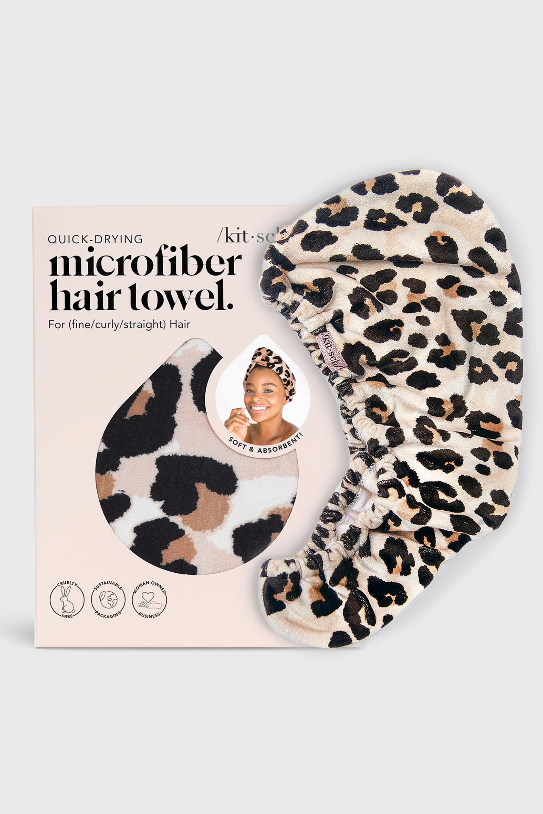 KITSCH - Quick Drying Hair Towel - Leopard