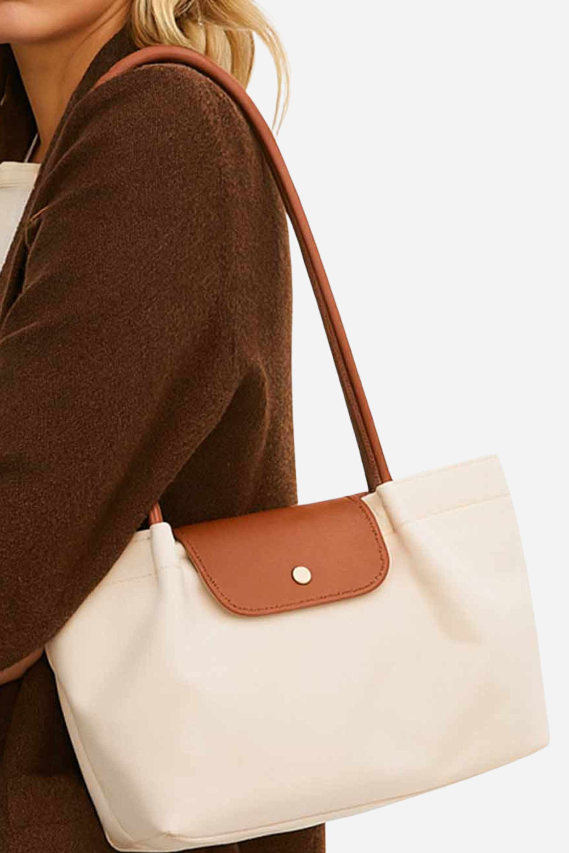 Shoulder Tote Bag - Cream