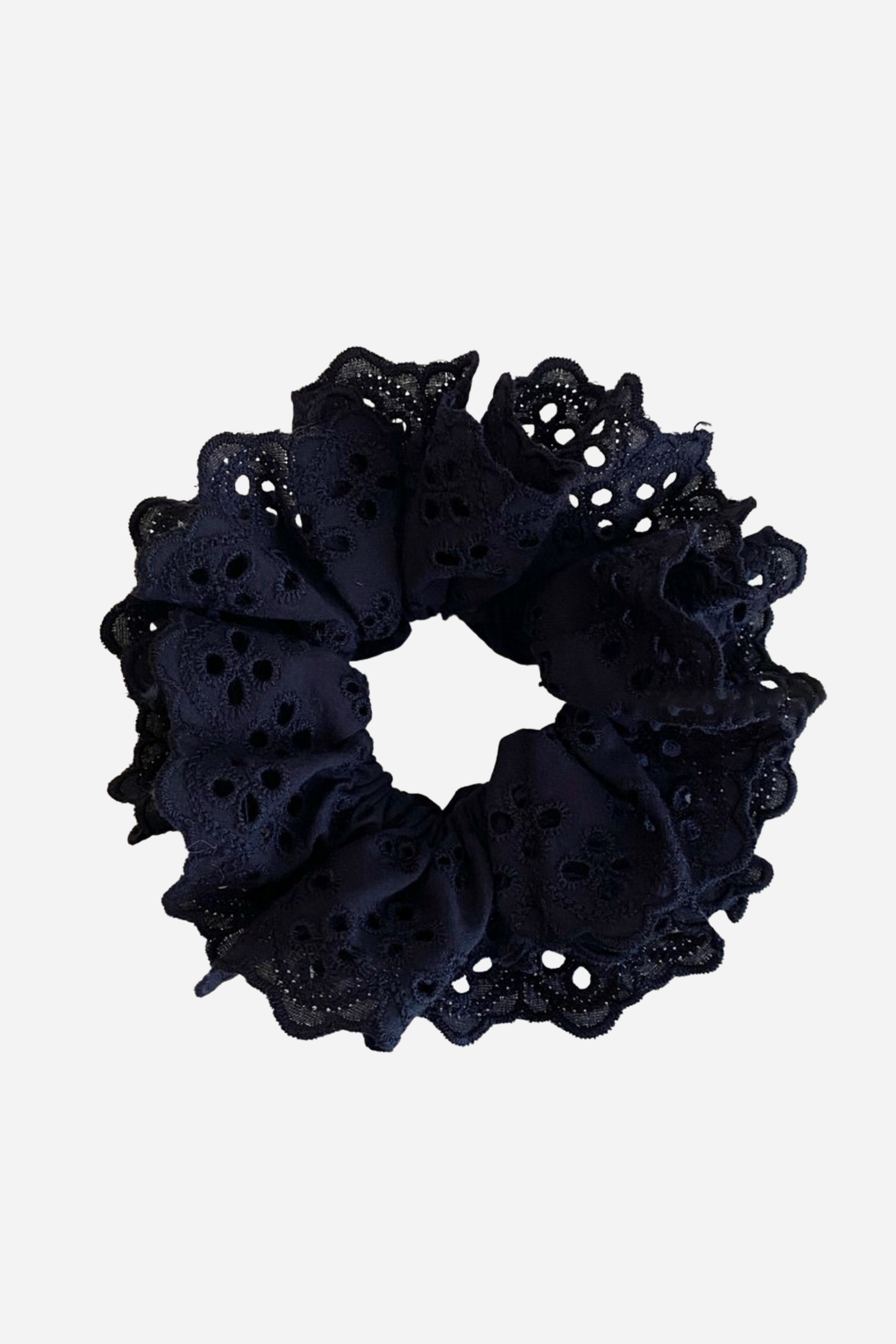 Eyelet Lace Scrunchie - Black