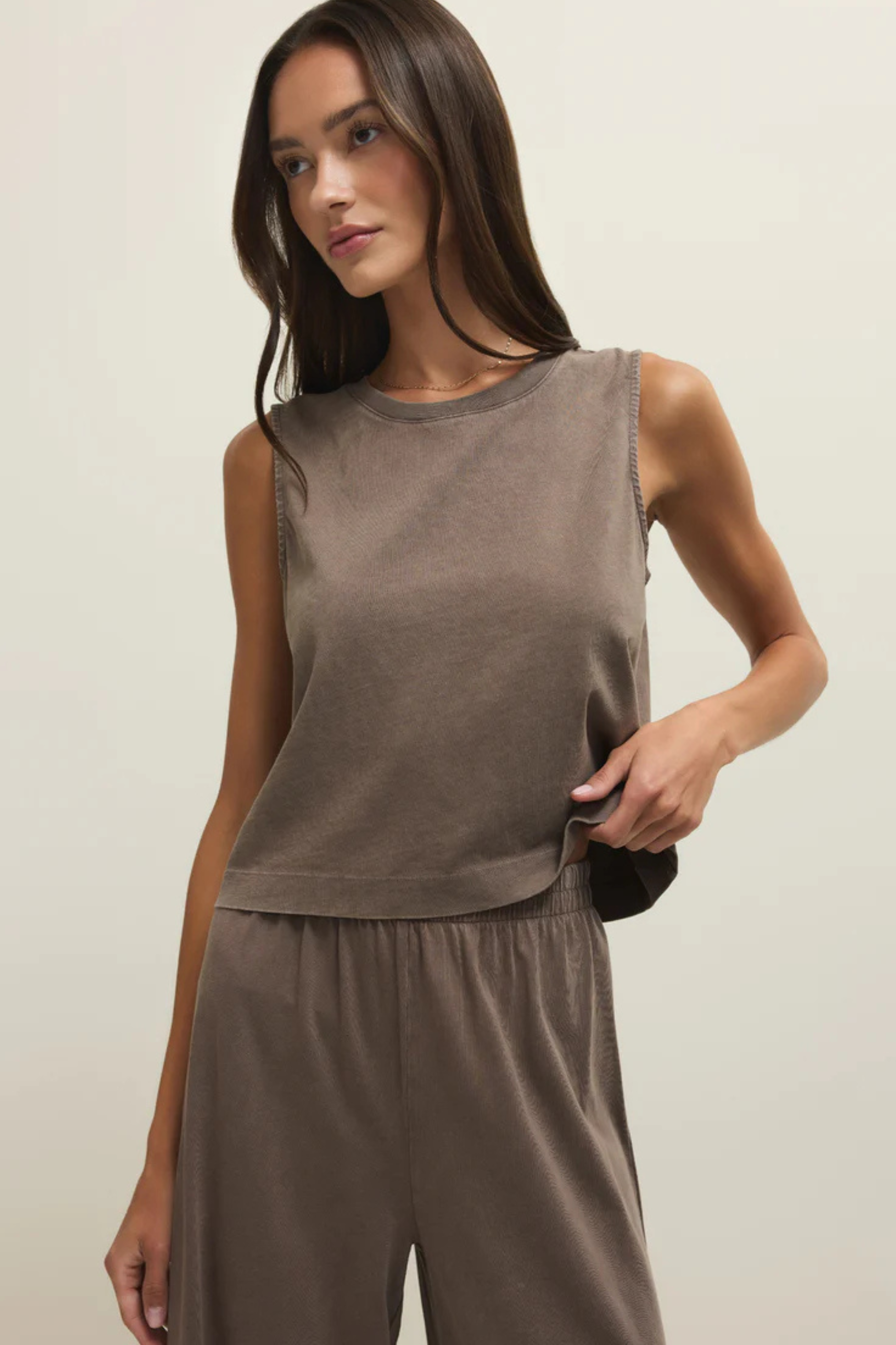 Z Supply Sloane Jersey Tank - Perfectly Taupe