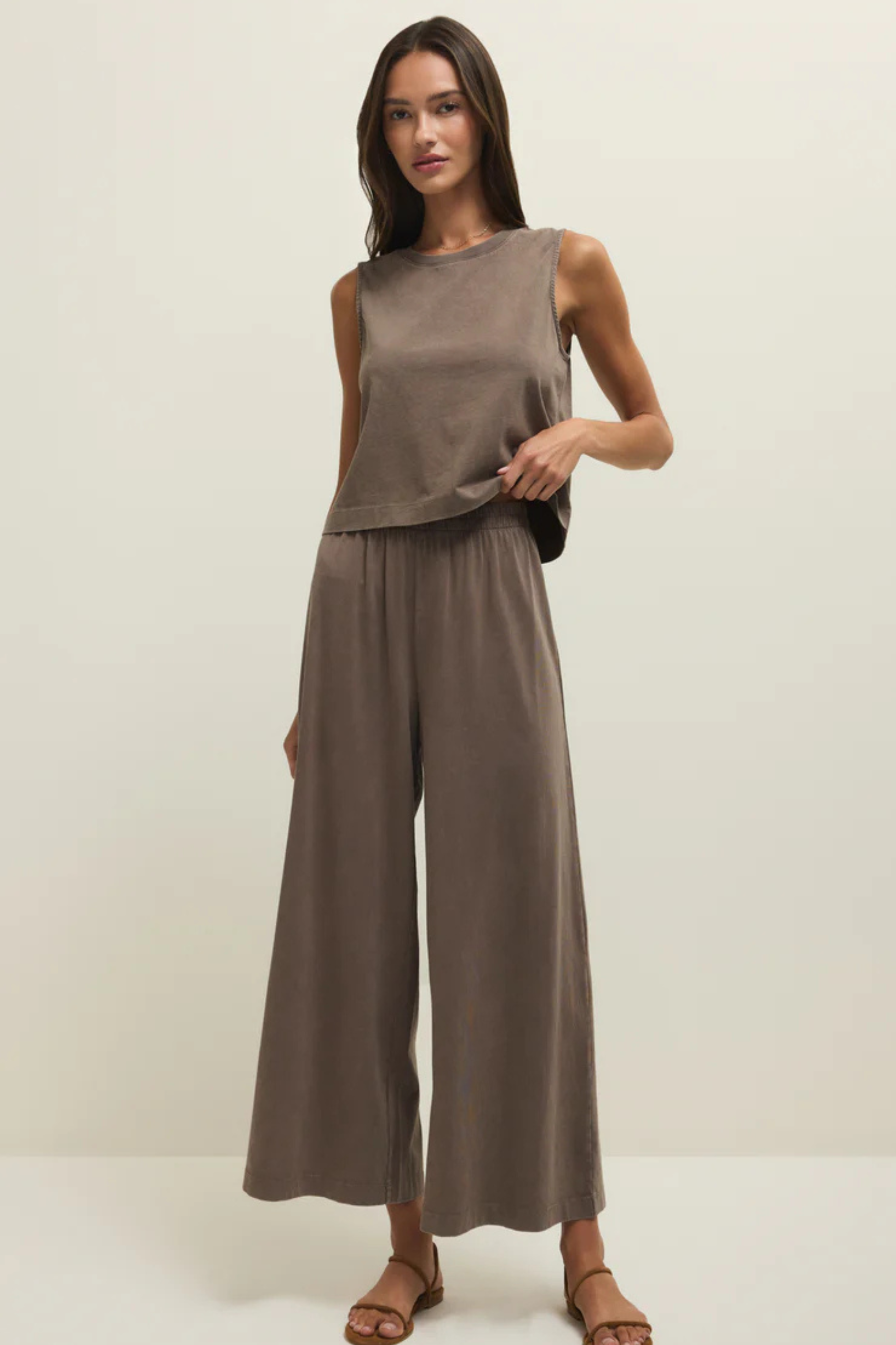 Z Supply Scout Jersey Flare Pant - Perfectly Taupe