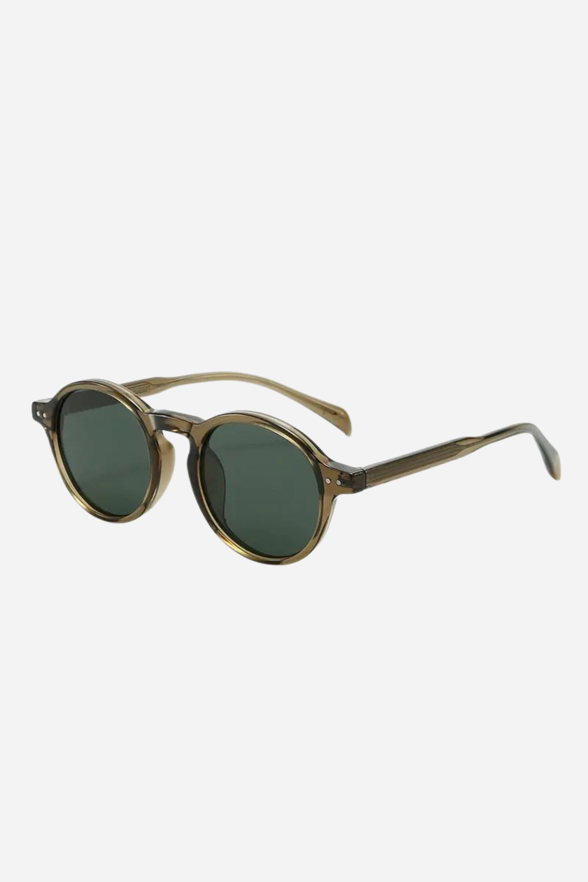 Retro Round Frame Sunglasses - Green