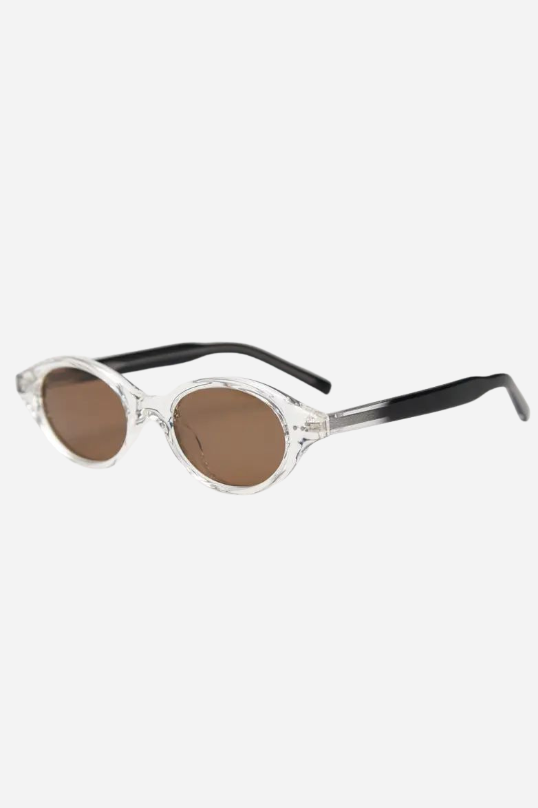Vintage Small Oval Frame Sunglasses - Transparent
