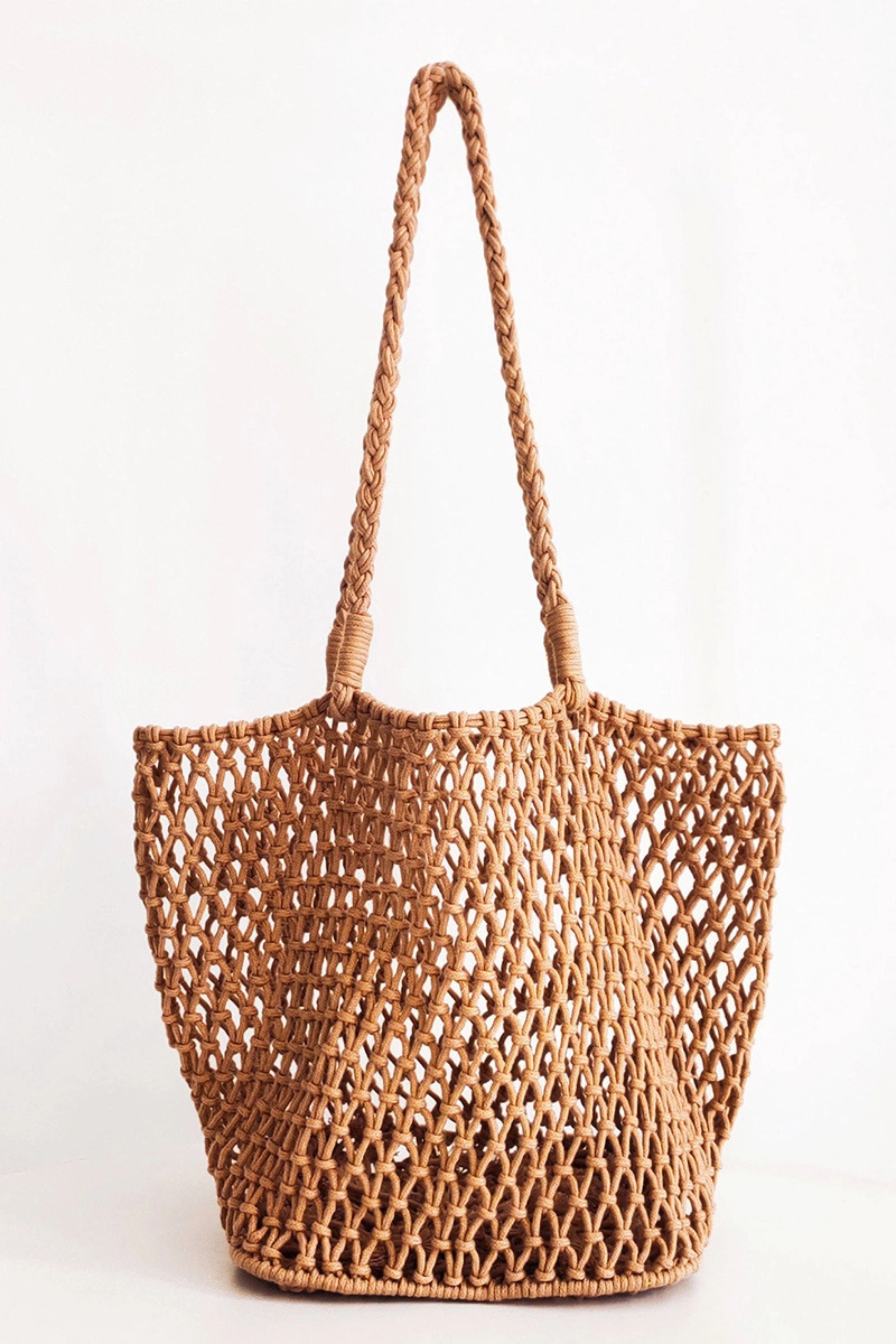 Woven Beach Bag - Khaki
