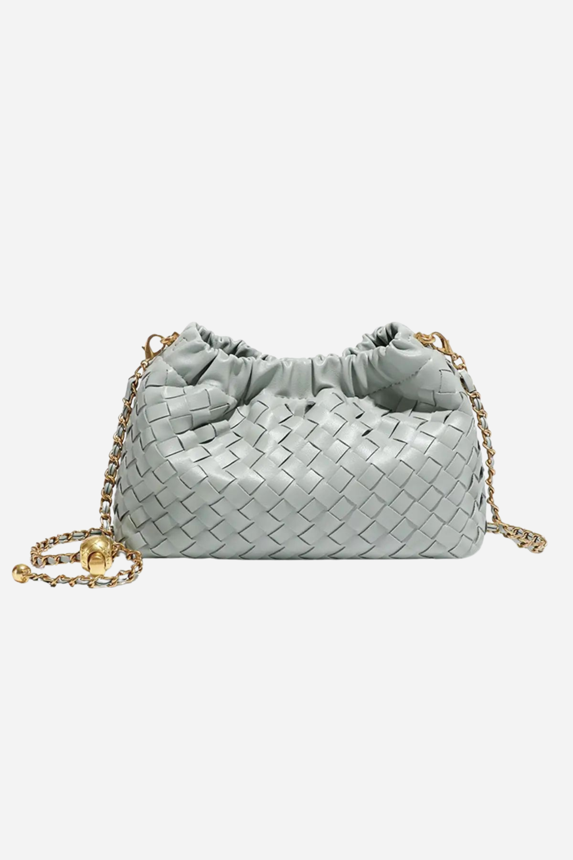Cloud Woven Shoulder Bag - Light Grey