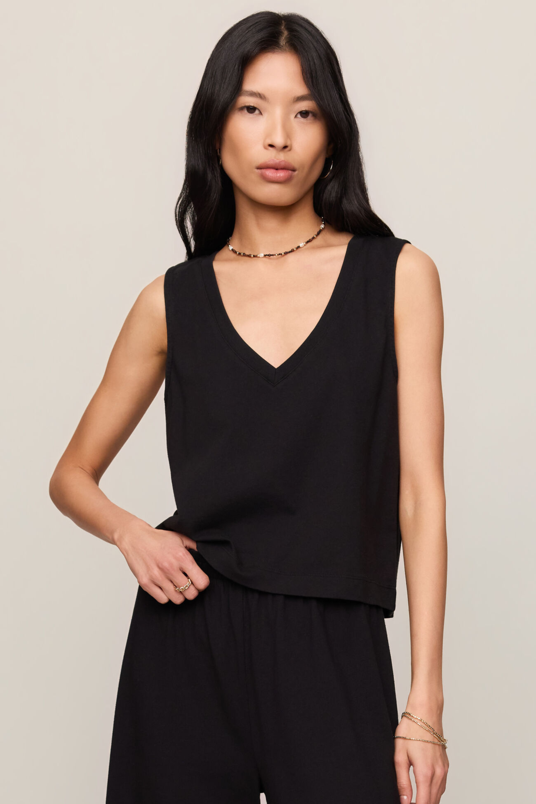 Z Supply Sloane V-Neck Top - True Black