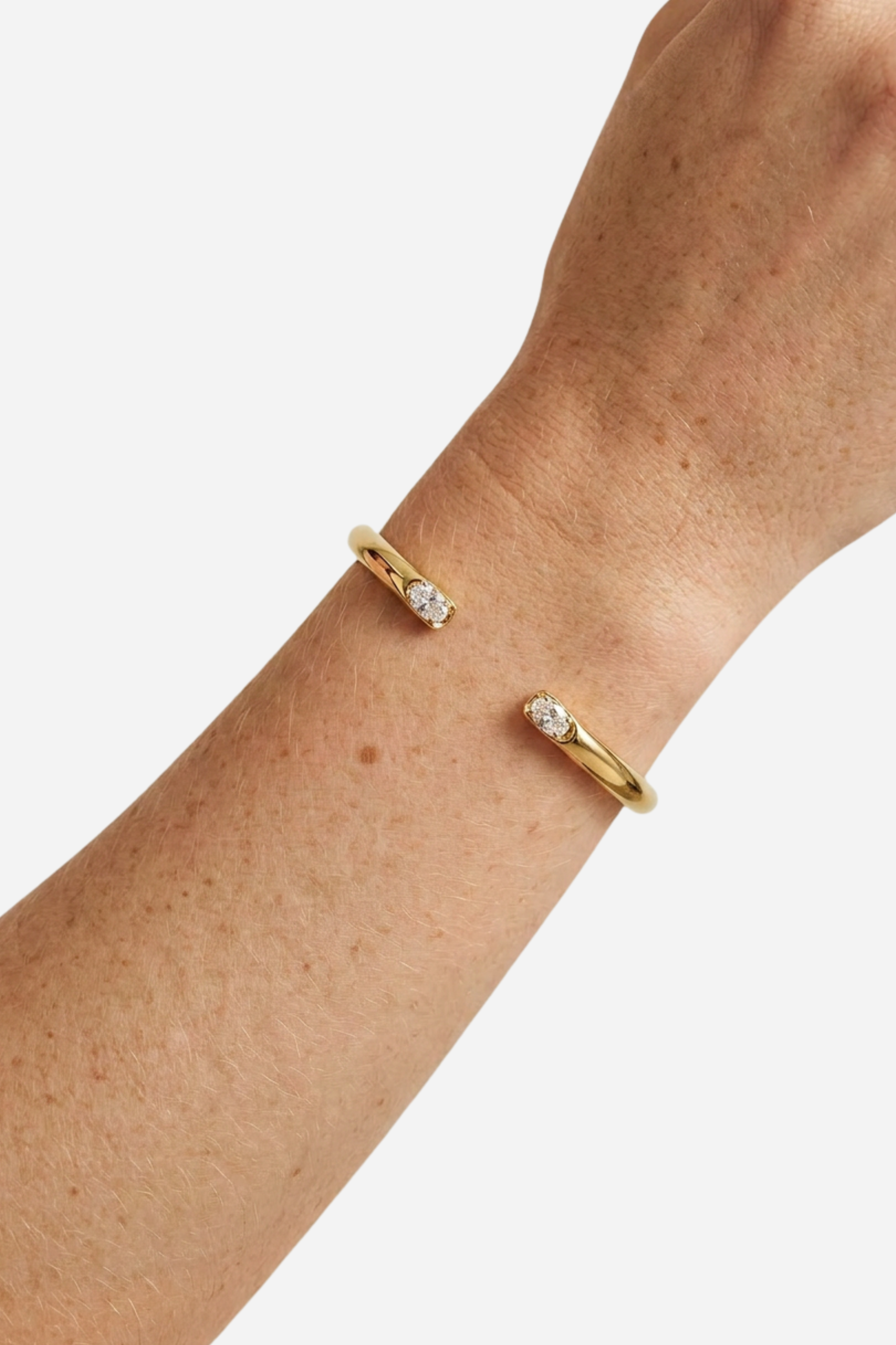 18K Oval Diamond Cuff Bracelet