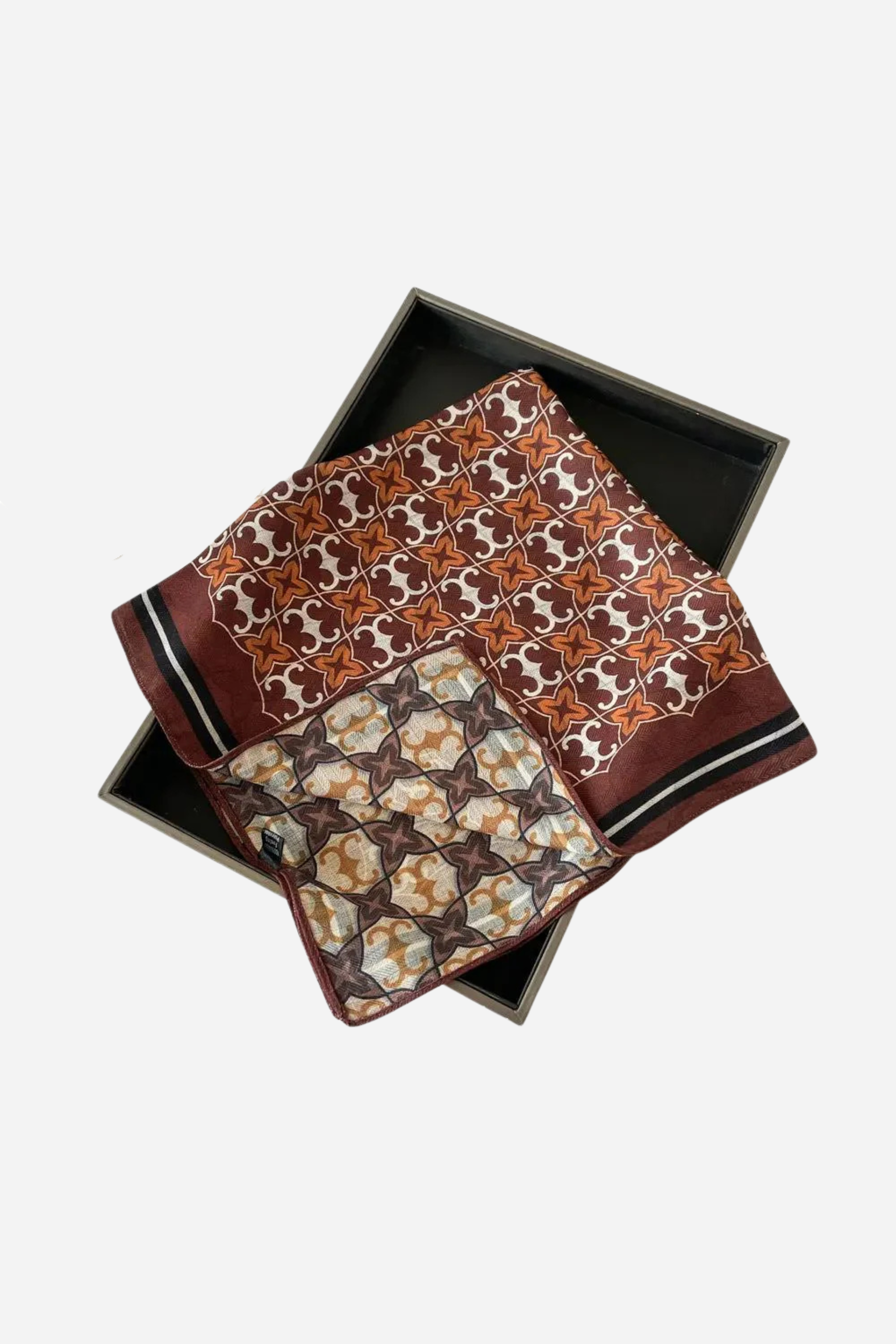 Elegant Flower Print Long Satin Scarf