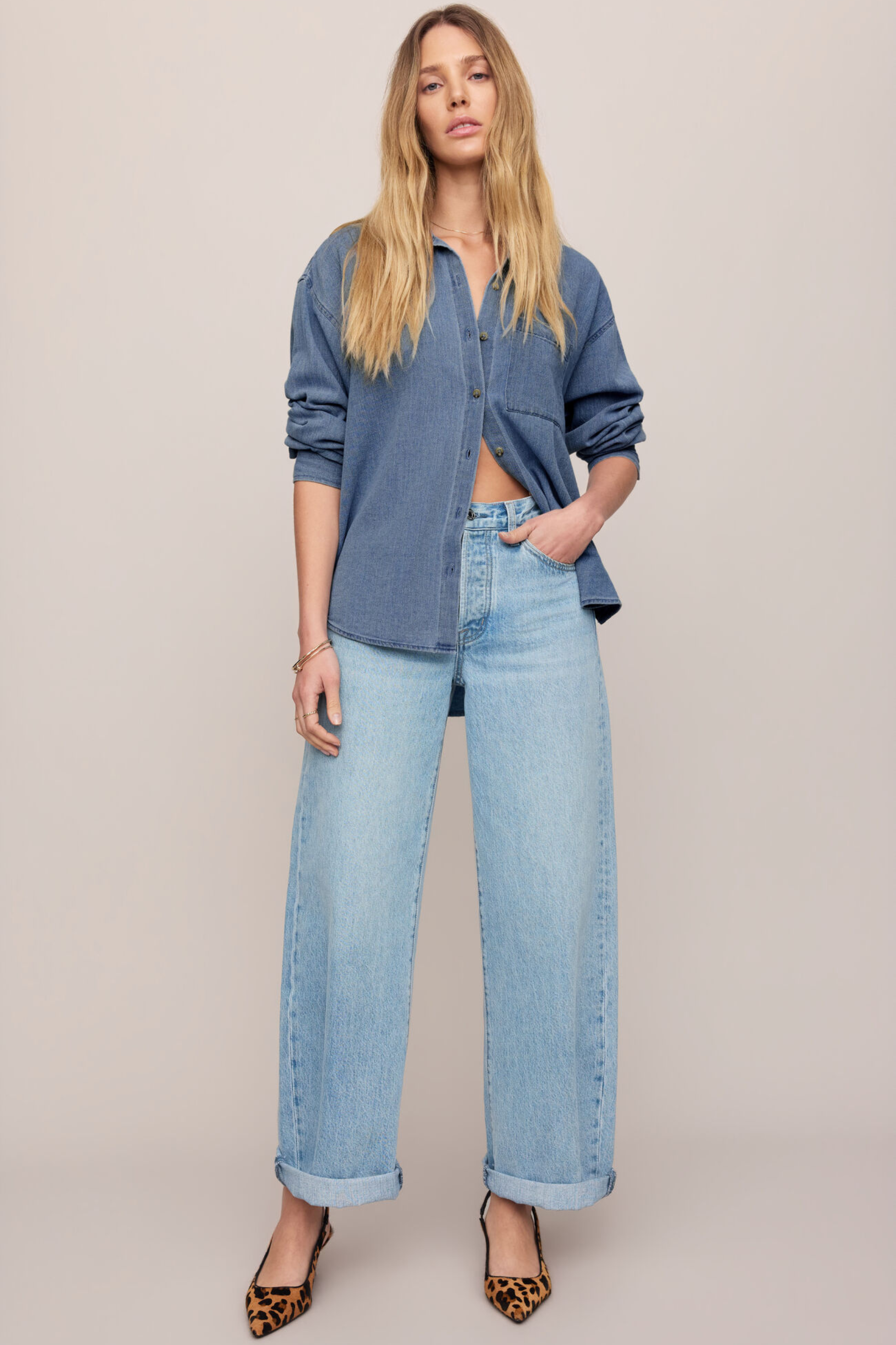 Z Supply - The Show Off High Rise Bowed Jeans - Indigo Bloom
