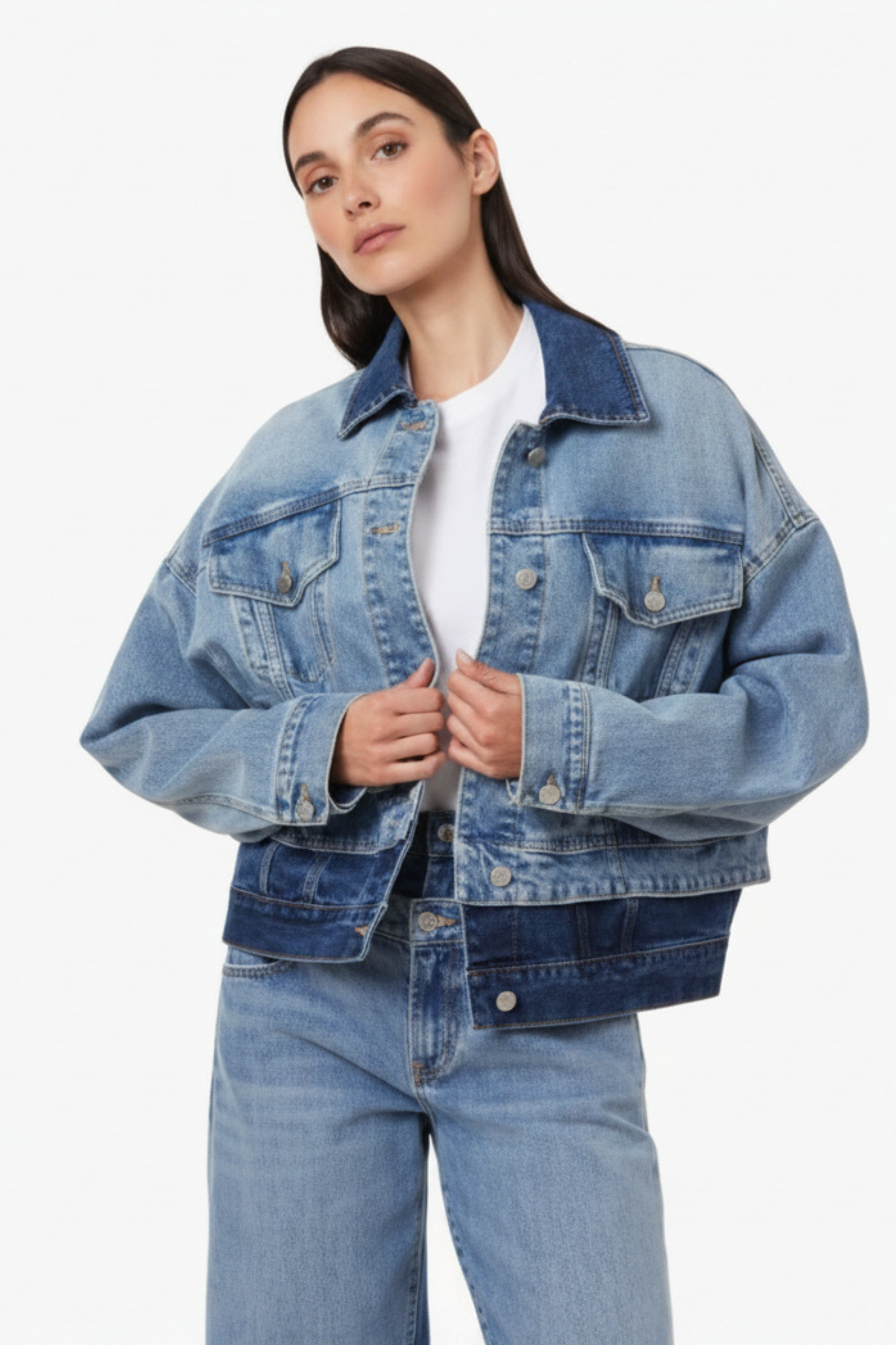 Double Denim Trucker Jacket - Coast