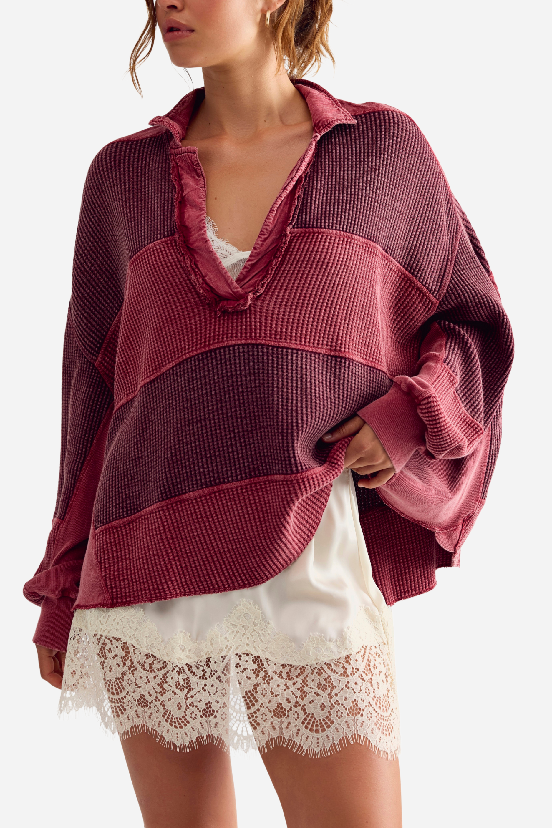 Free People Rainn Thermal - Pink Combo