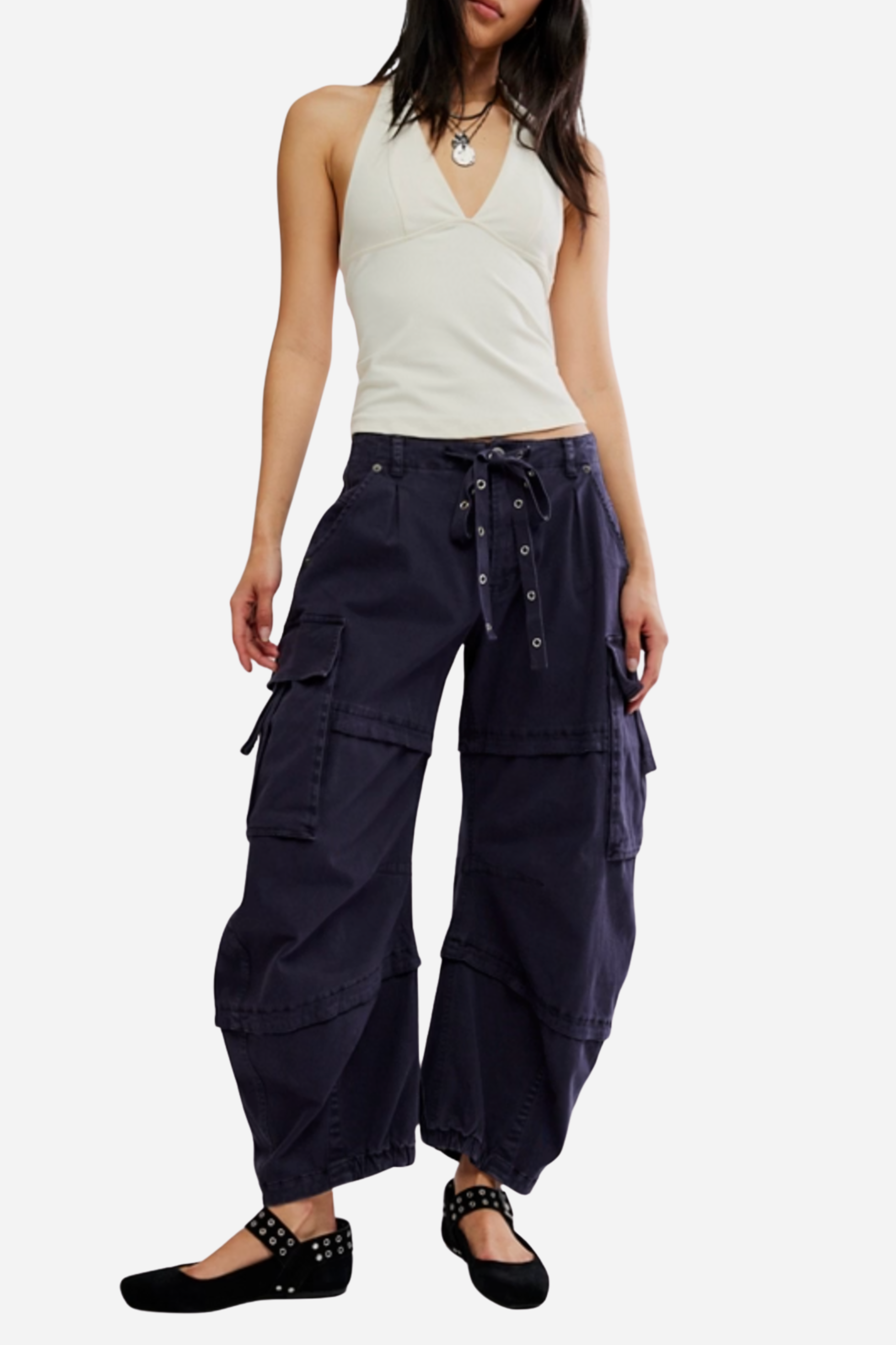 Free People - Reef Curved Cargo Pants - Black