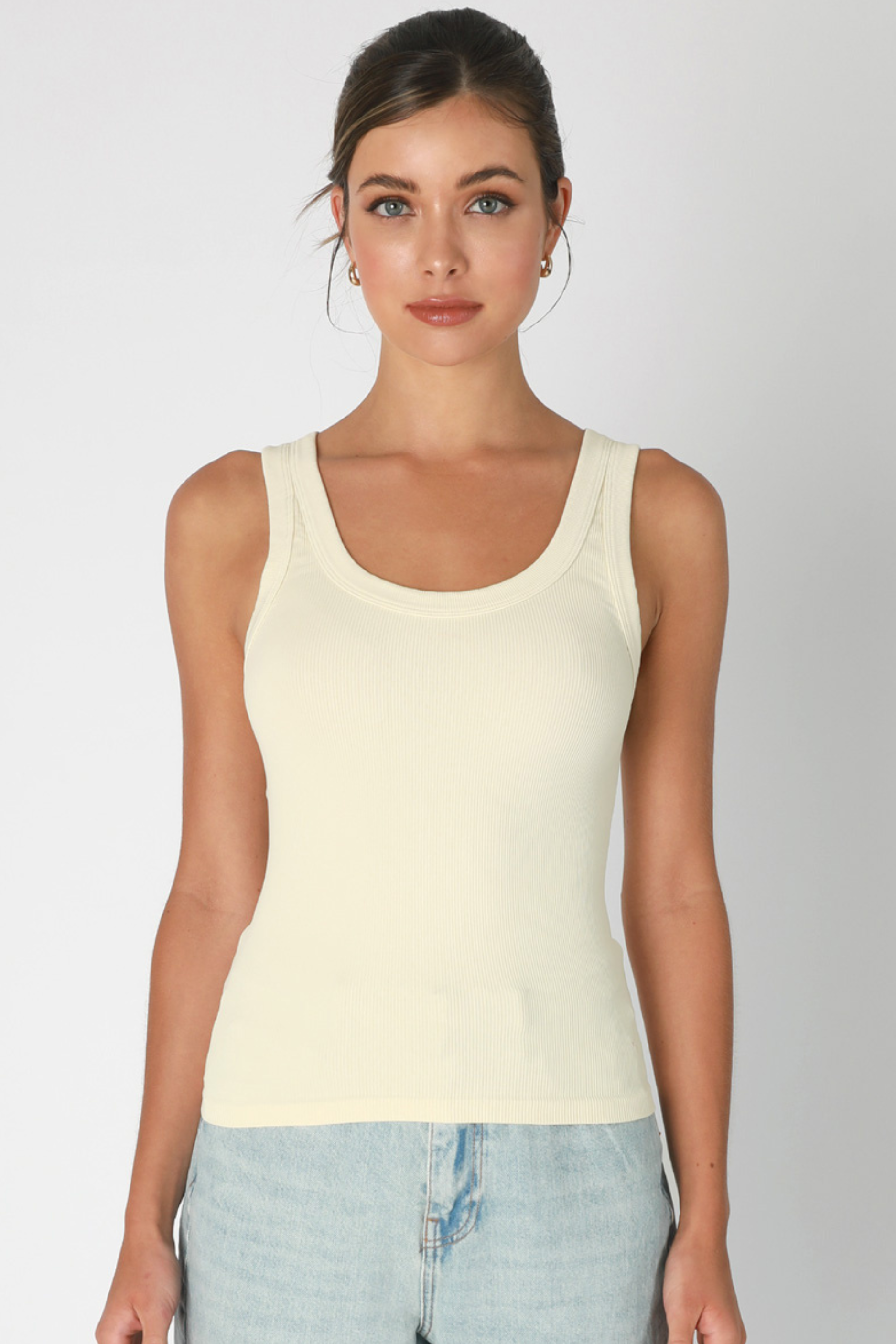Reversible Ribbed Tank Top - Butter Cream