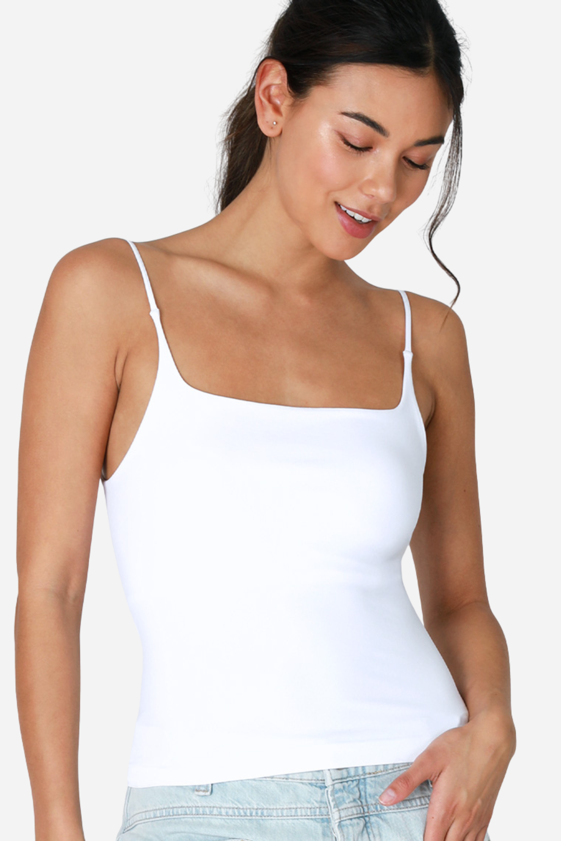 Clean Lines Square Cami - White
