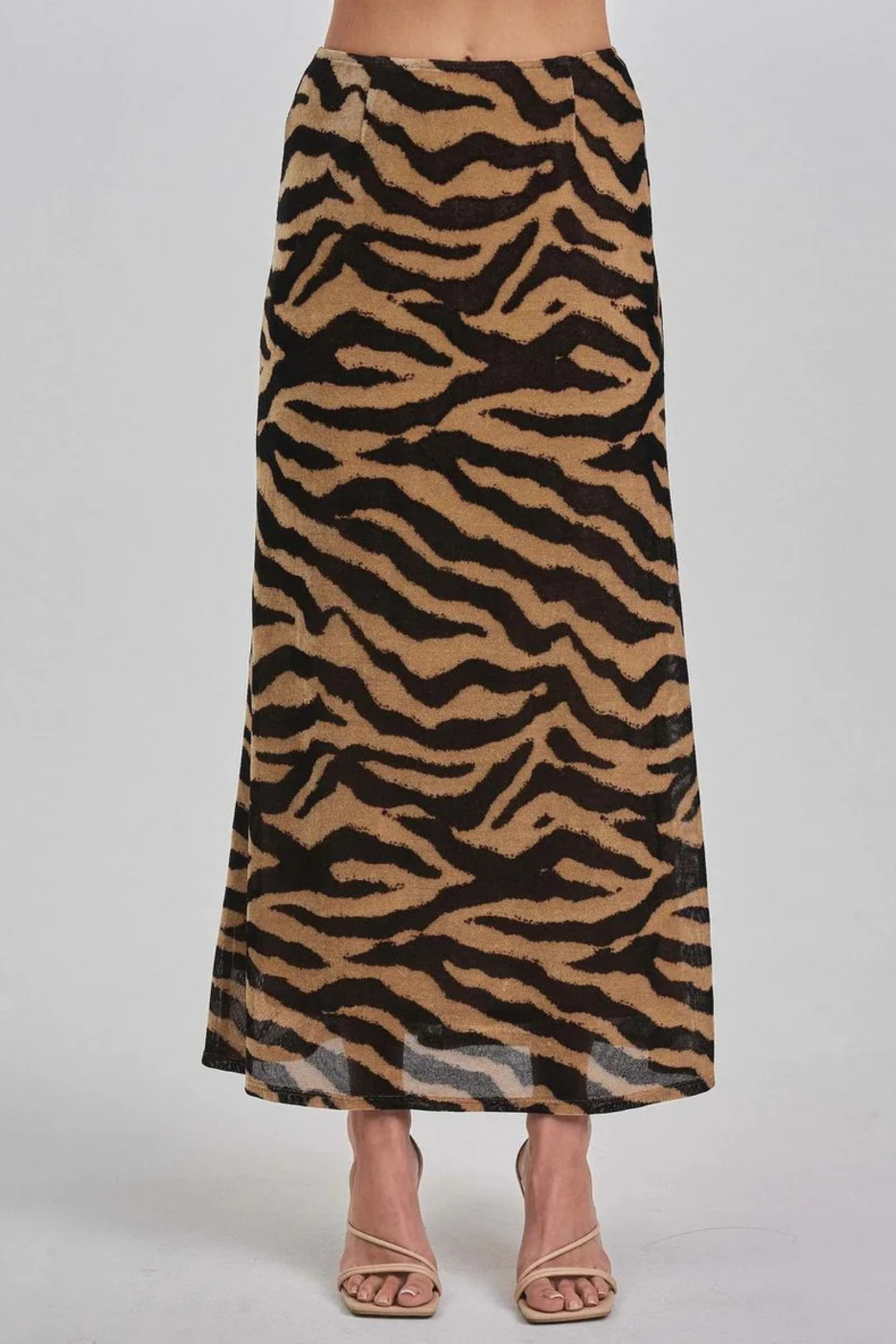 Tiger Print Maxi Skirt